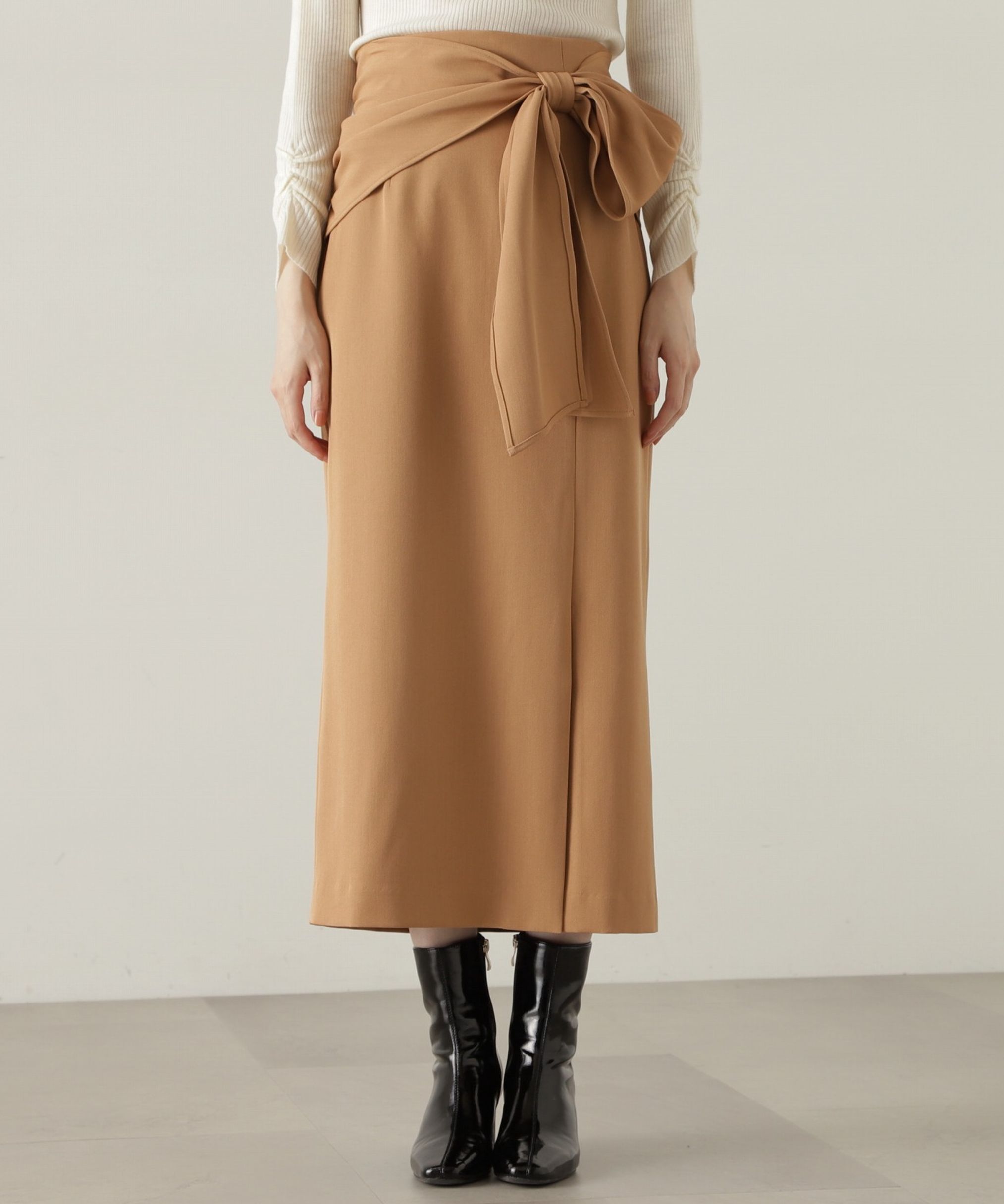 PROPORTION BODY DRESSING「ラップ風リボンタイトスカート　24AW」|スカート|