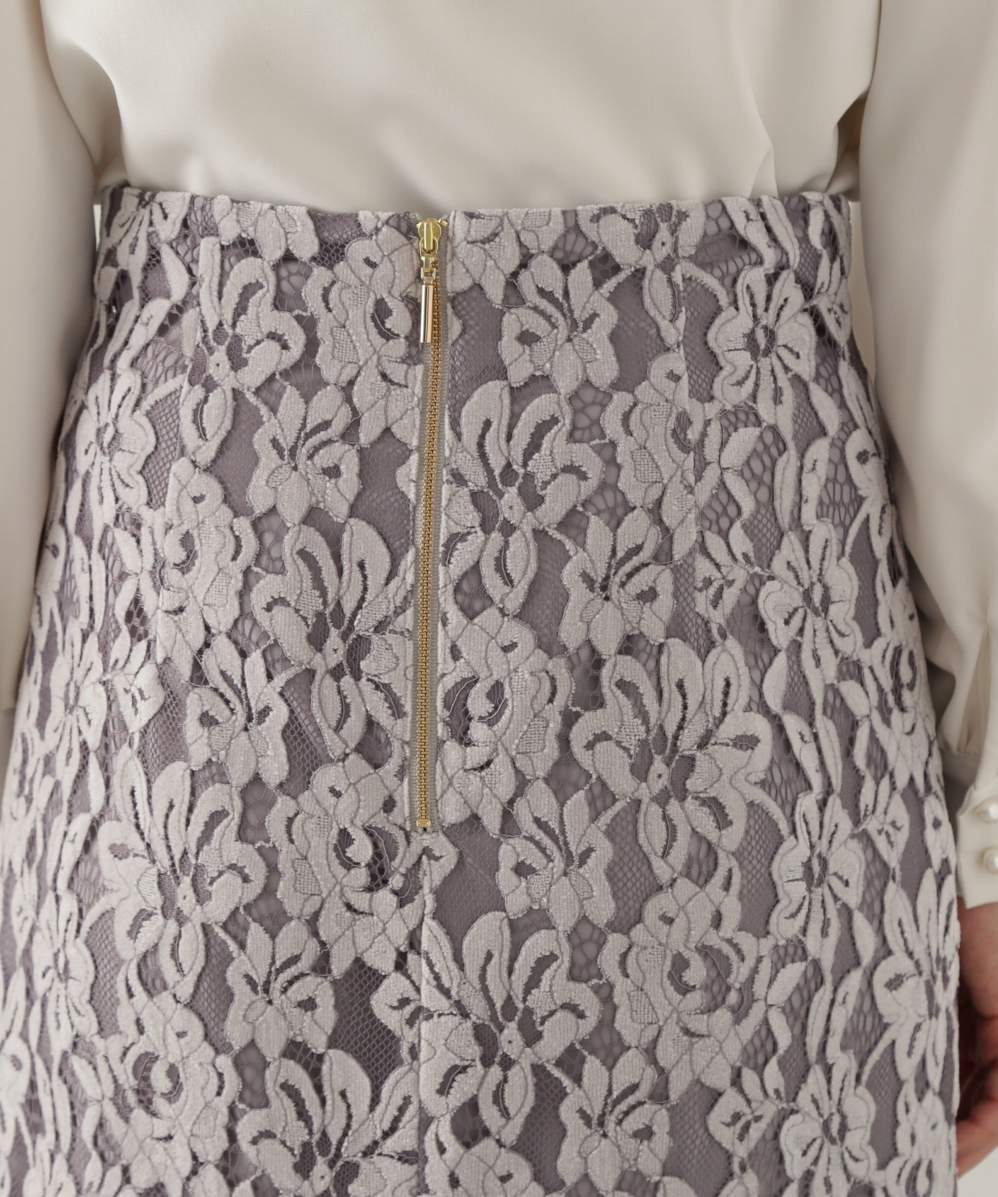 PROPORTION BODY DRESSING「モールレースタイトスカート　24AW」|スカート|