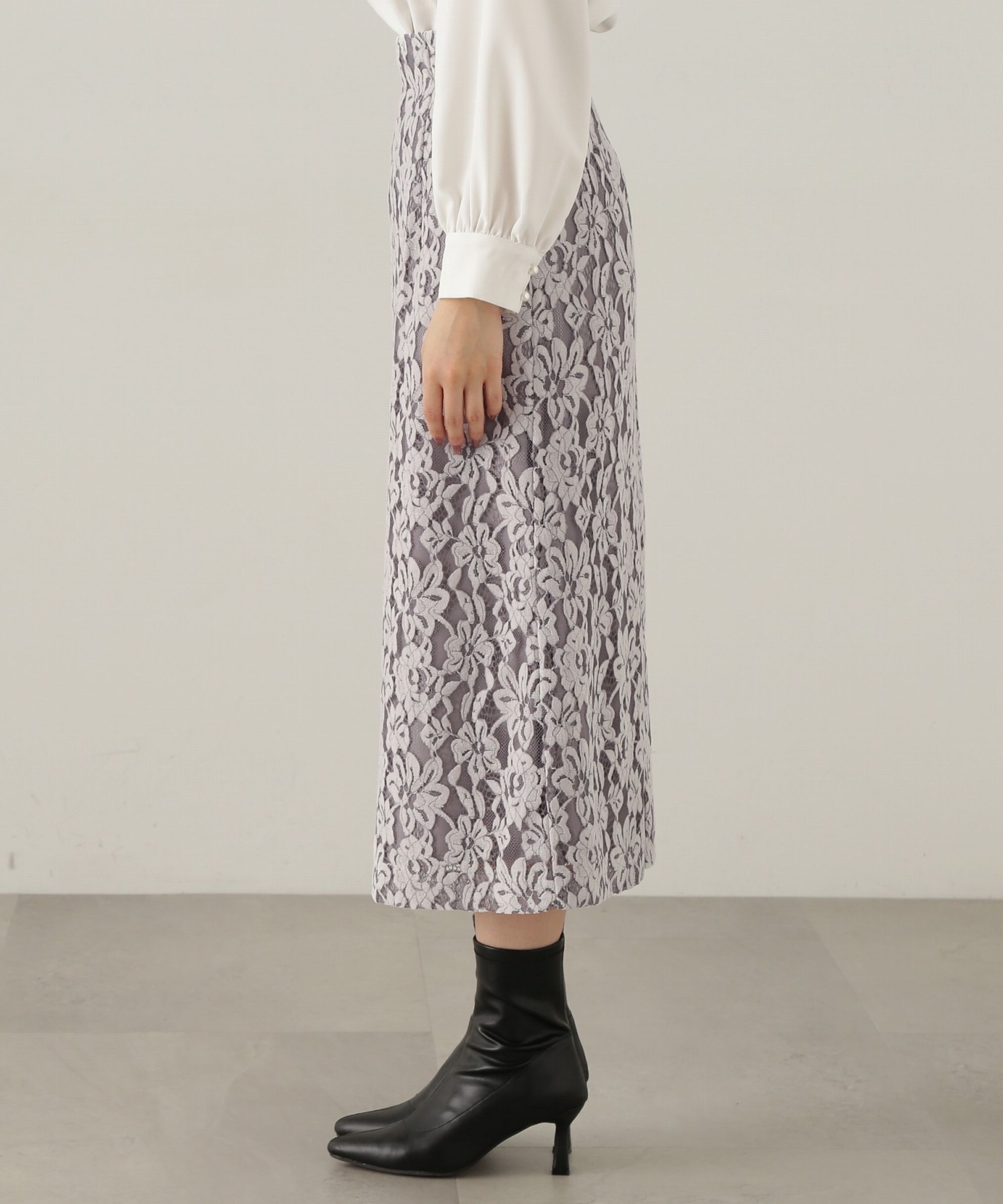 PROPORTION BODY DRESSING「モールレースタイトスカート　24AW」|スカート|