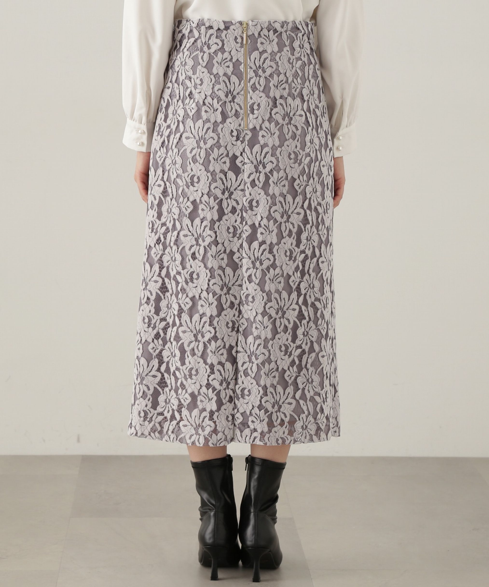 PROPORTION BODY DRESSING「モールレースタイトスカート　24AW」|スカート|