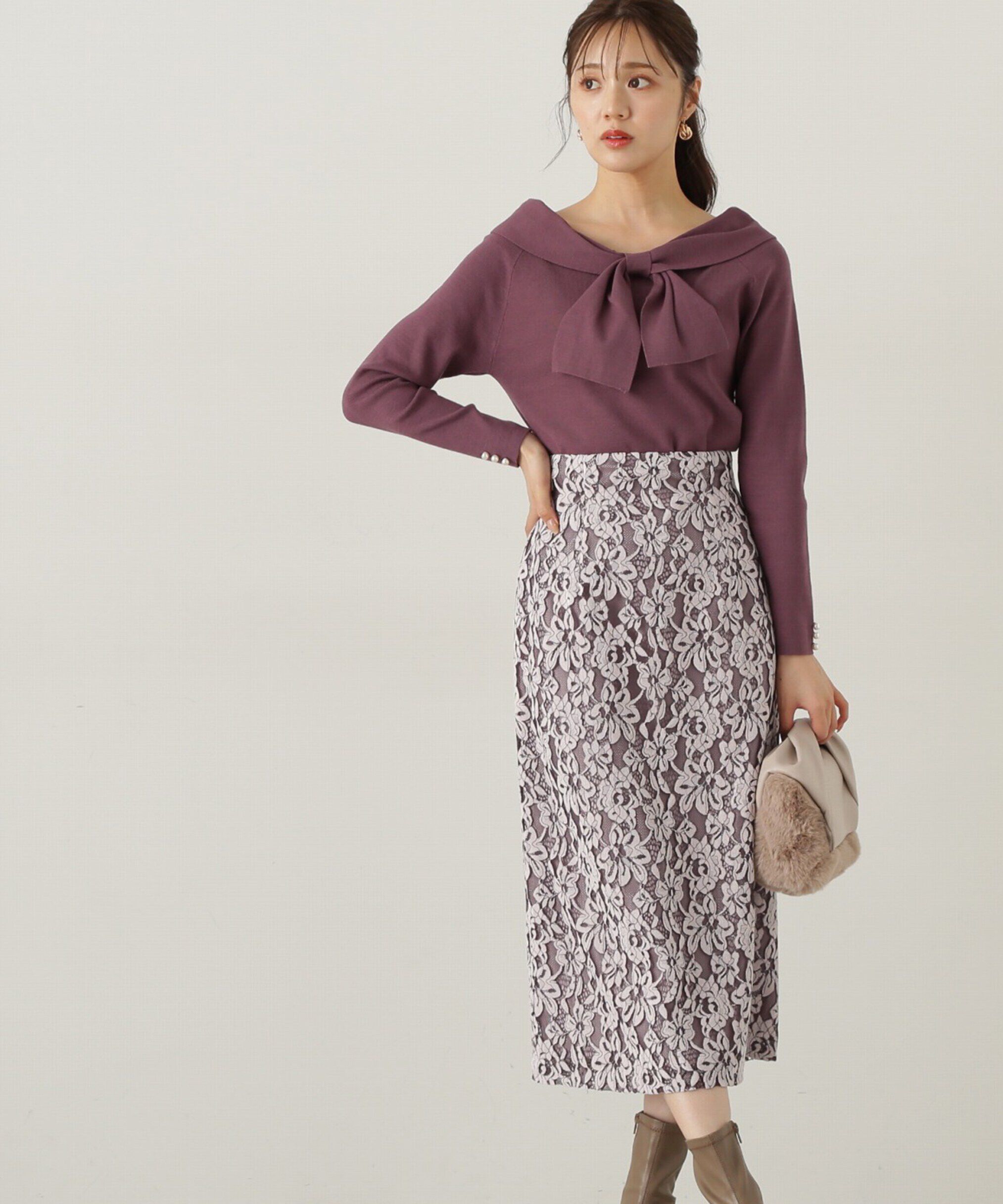 PROPORTION BODY DRESSING「モールレースタイトスカート　24AW」|スカート|