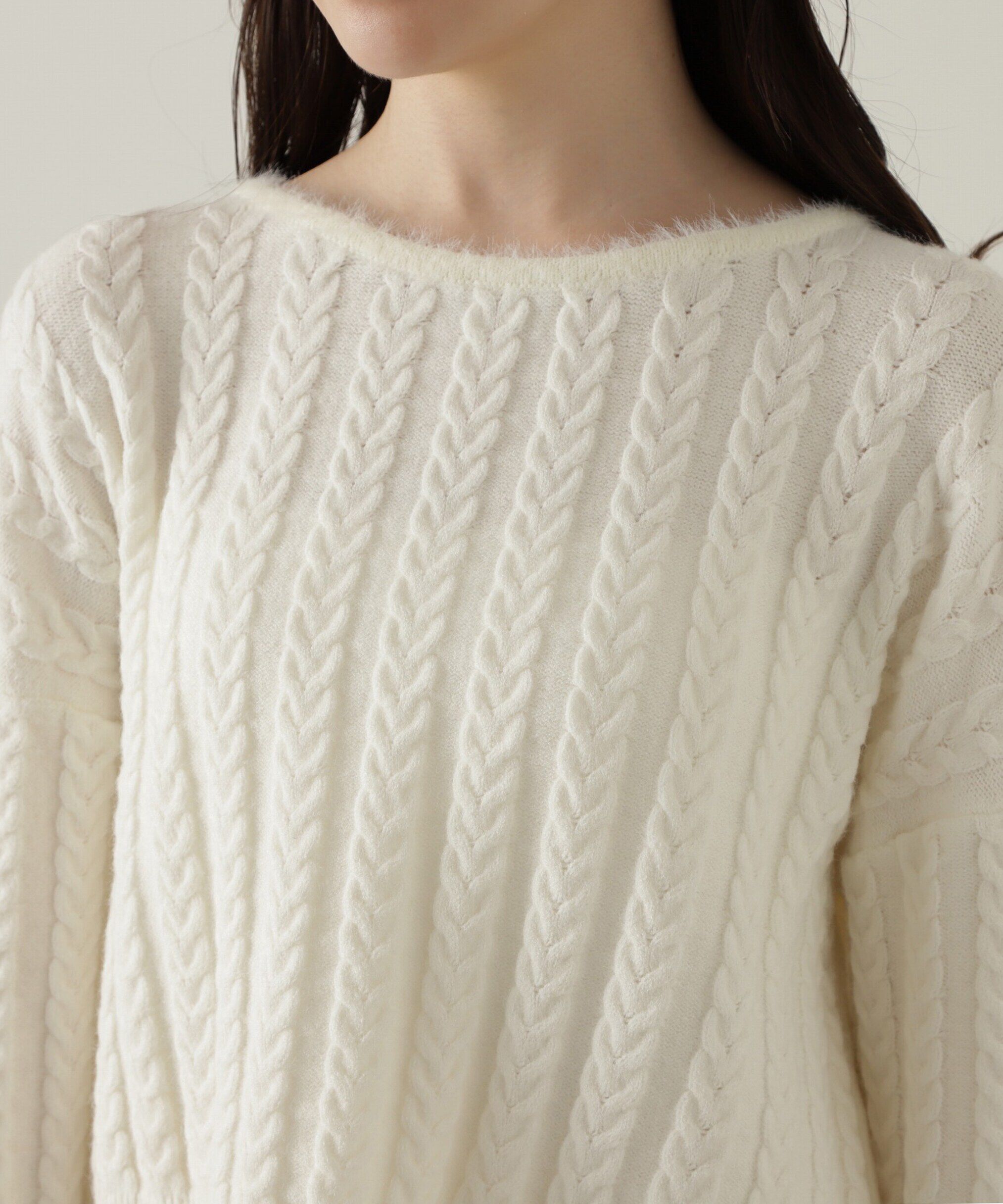 PROPORTION BODY DRESSING「短丈ケーブルニット　24AW」|ニット・セーター|