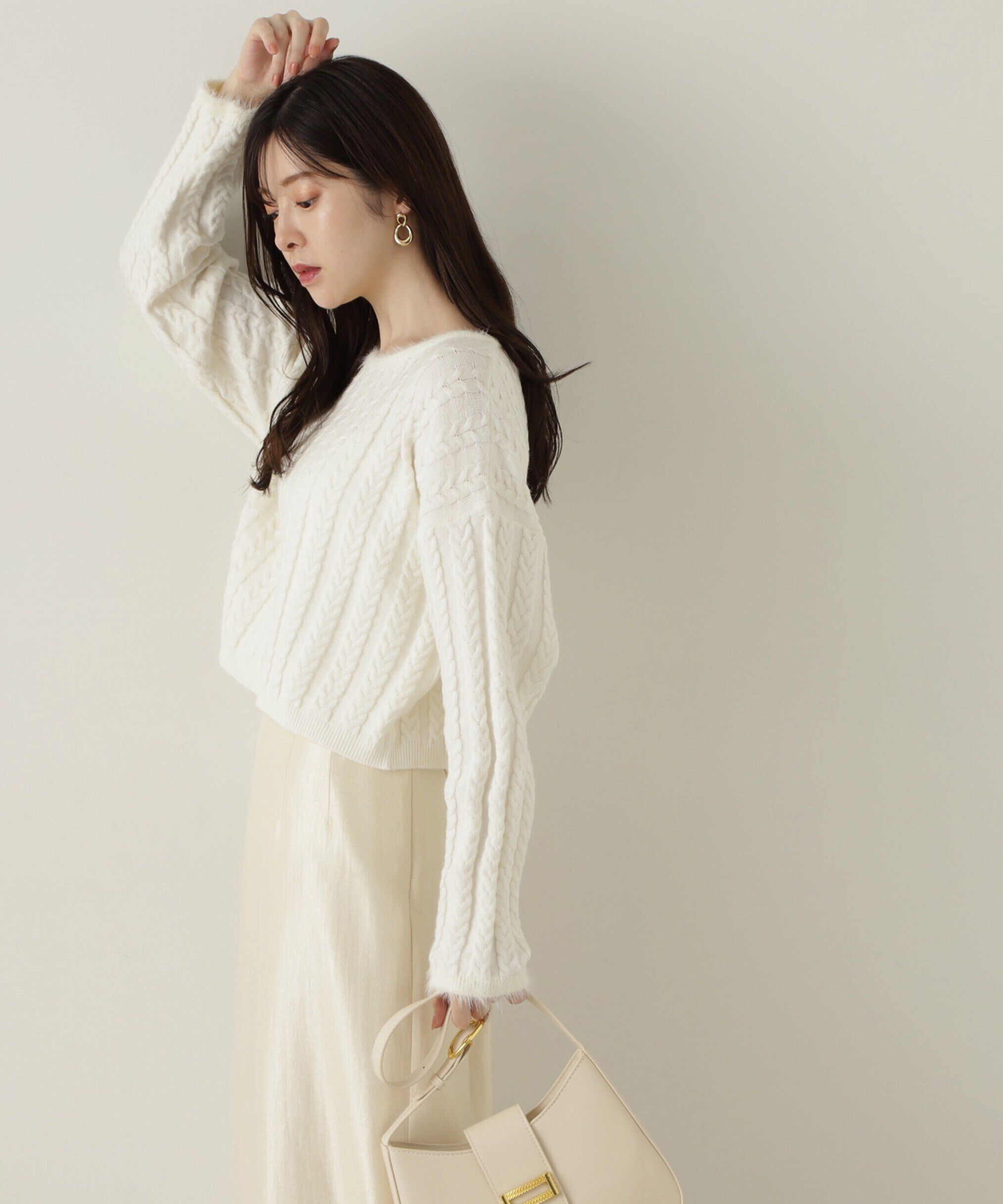 PROPORTION BODY DRESSING「短丈ケーブルニット　24AW」|ニット・セーター|