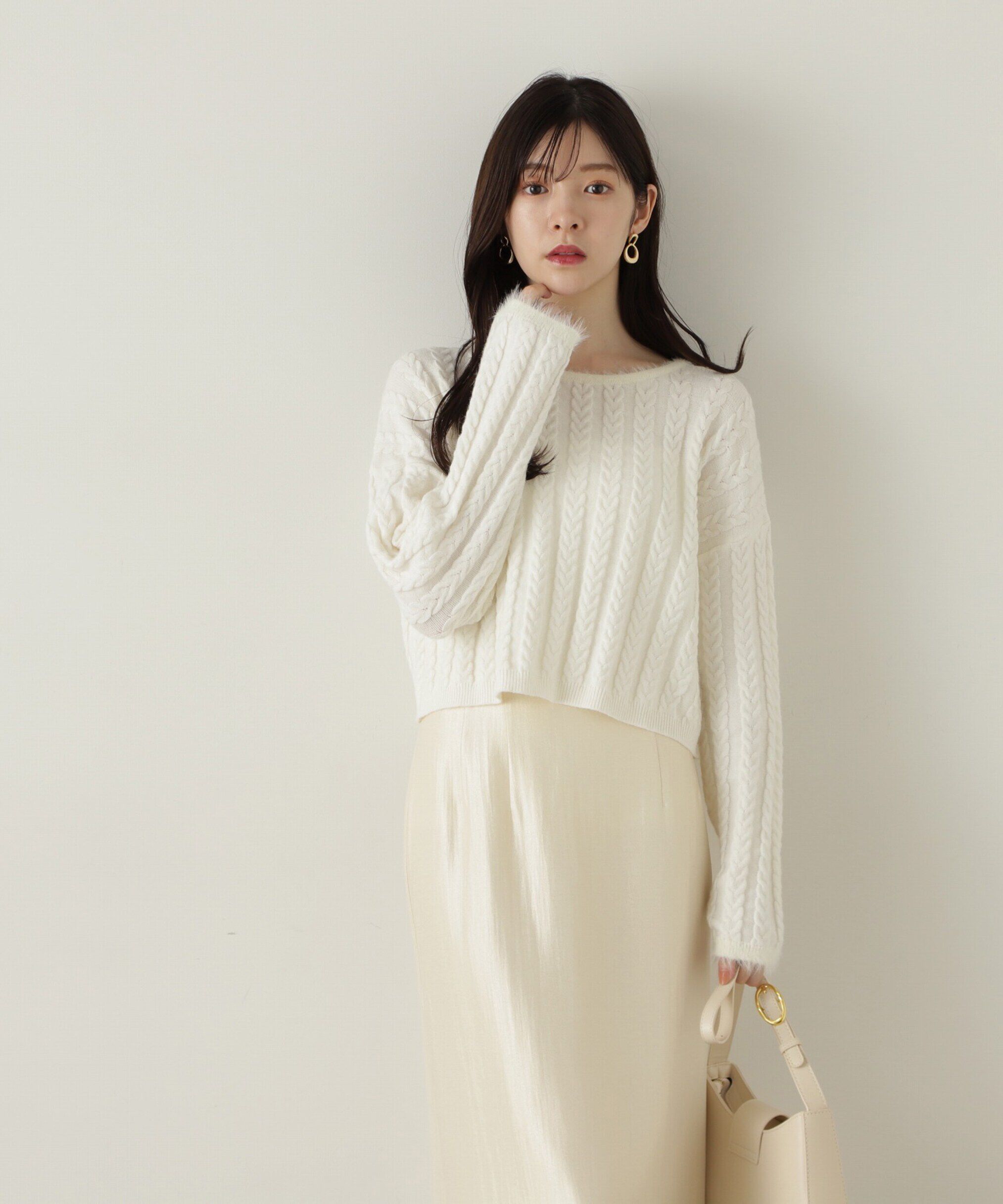 PROPORTION BODY DRESSING「短丈ケーブルニット　24AW」|ニット・セーター|