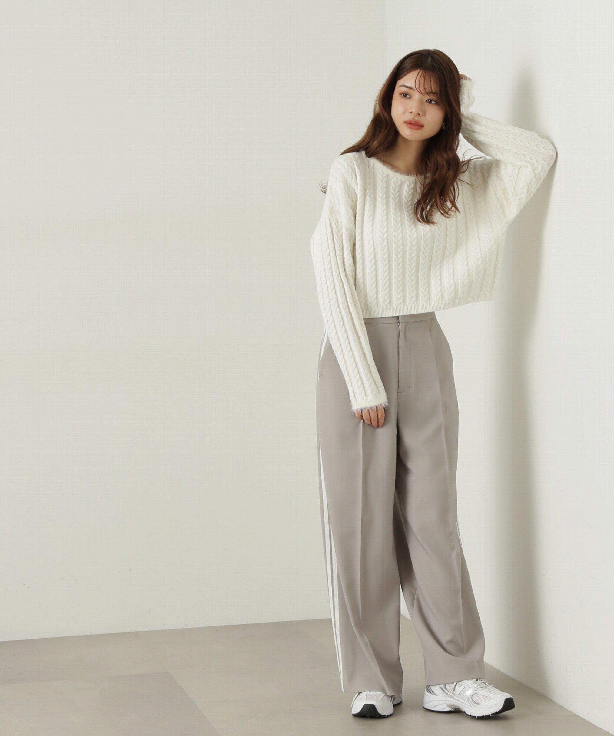 PROPORTION BODY DRESSING「短丈ケーブルニット　24AW」|ニット・セーター|