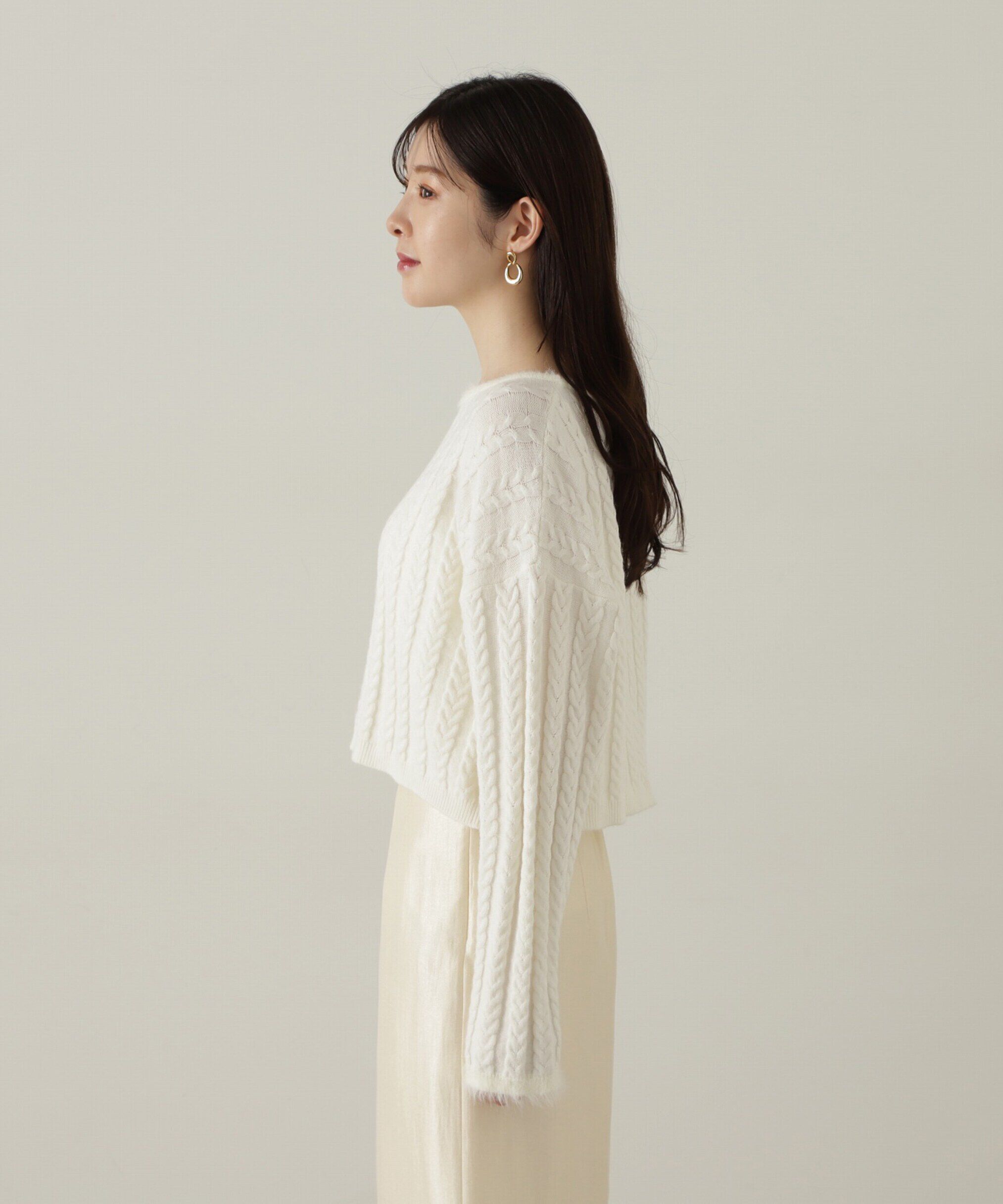 PROPORTION BODY DRESSING「短丈ケーブルニット　24AW」|ニット・セーター|