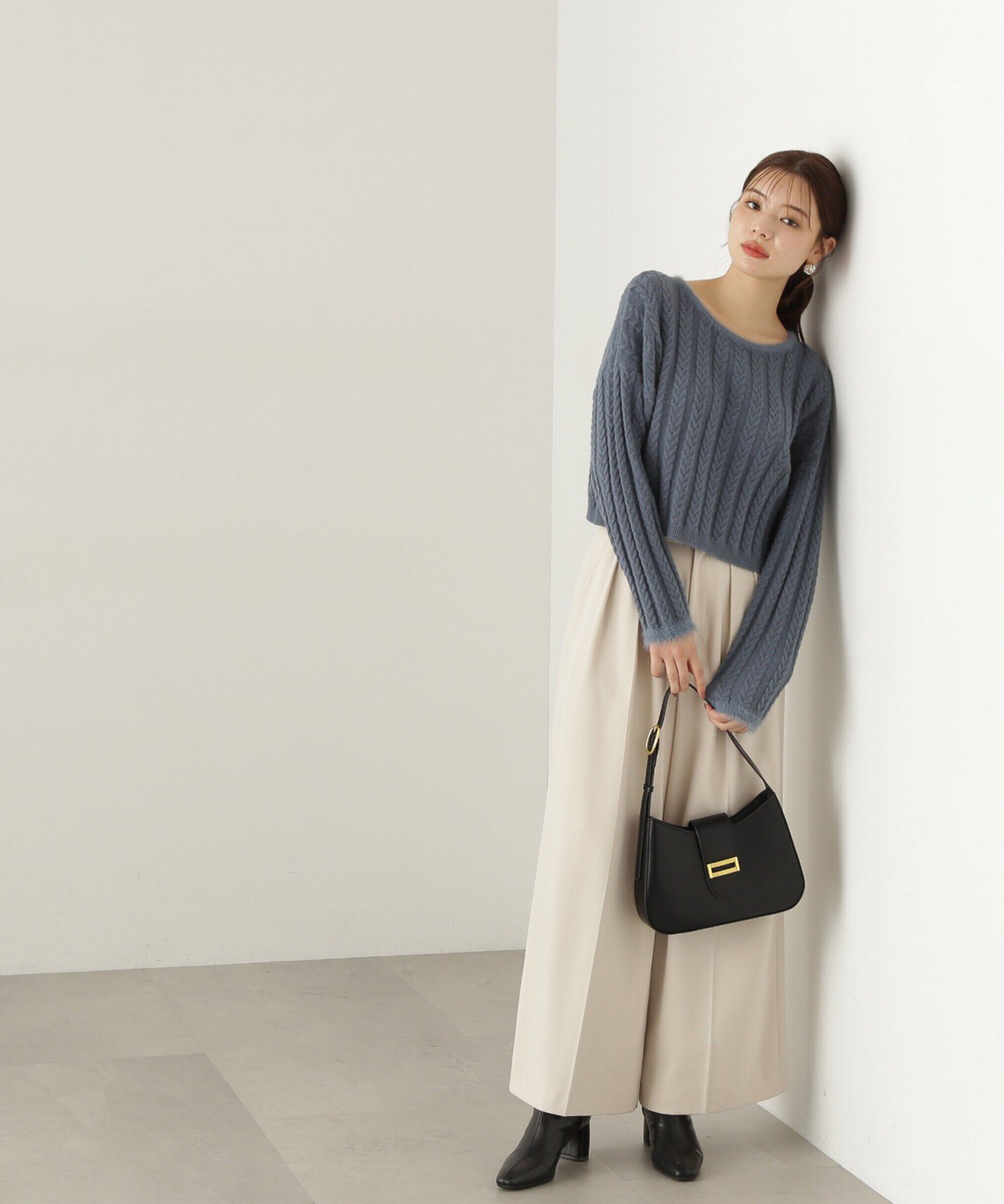 PROPORTION BODY DRESSING「短丈ケーブルニット　24AW」|ニット・セーター|