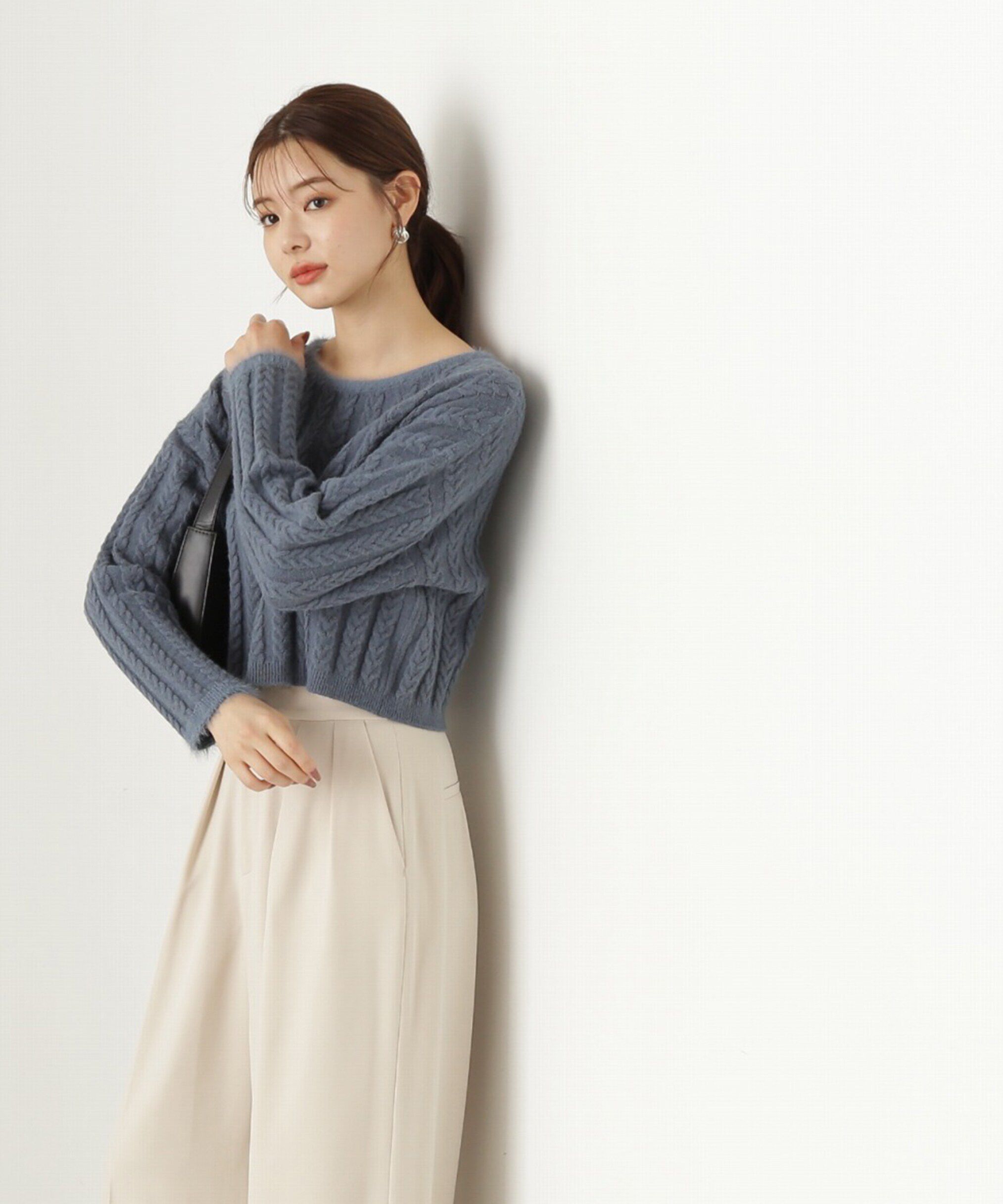 PROPORTION BODY DRESSING「短丈ケーブルニット　24AW」|ニット・セーター|