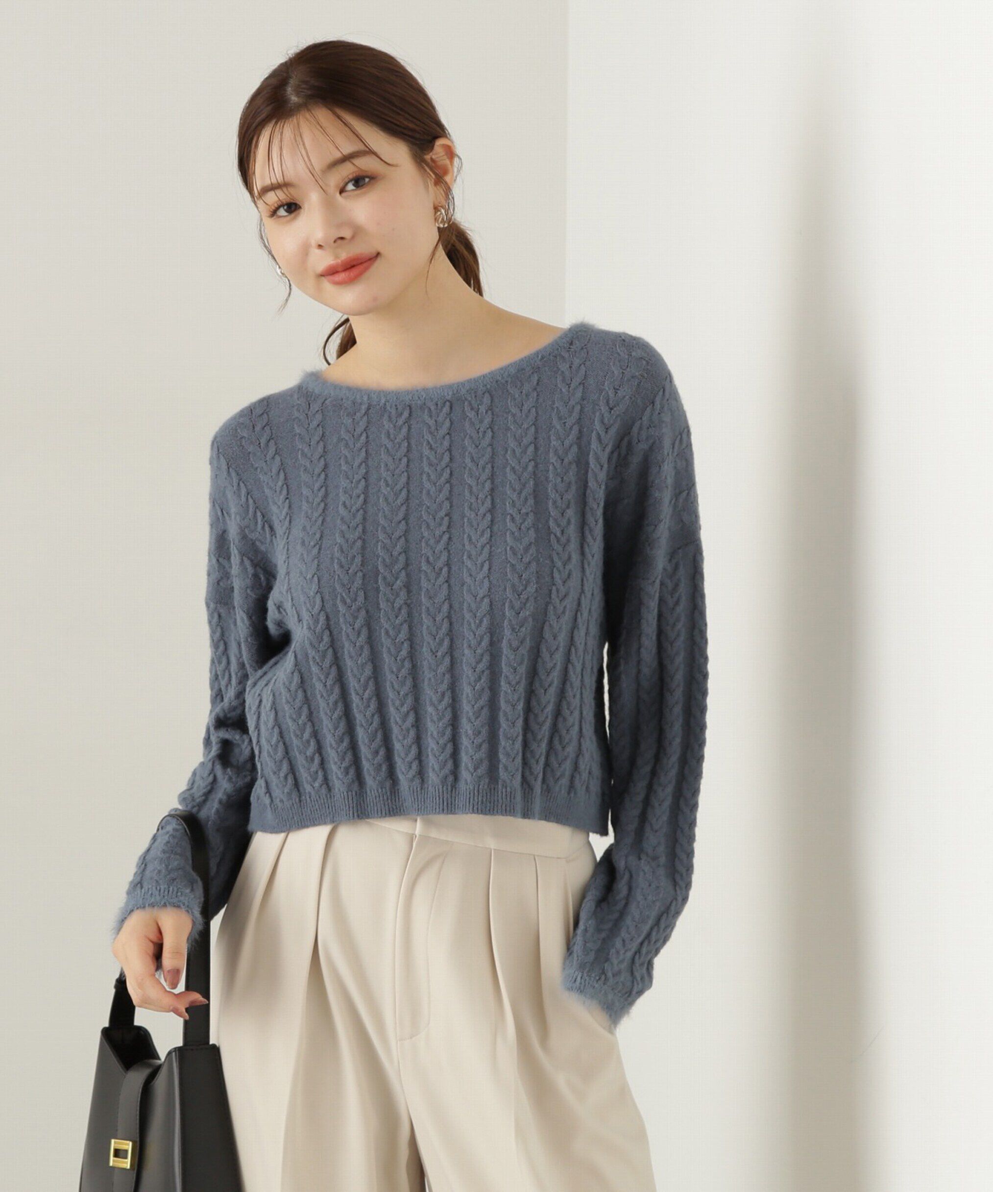 PROPORTION BODY DRESSING「短丈ケーブルニット　24AW」|ニット・セーター|