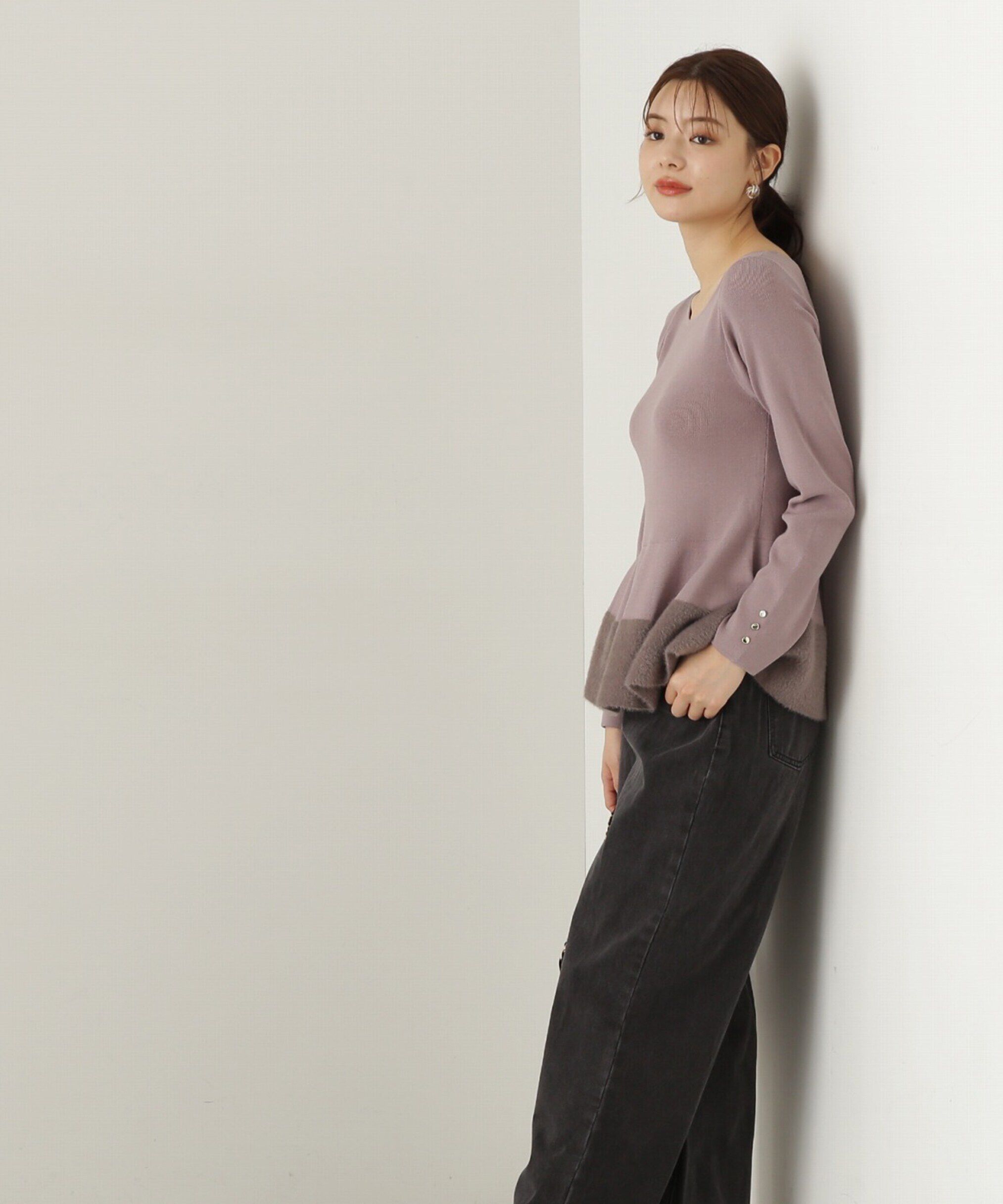 PROPORTION BODY DRESSING「フェザーペプラムニット　24AW」|ニット・セーター|