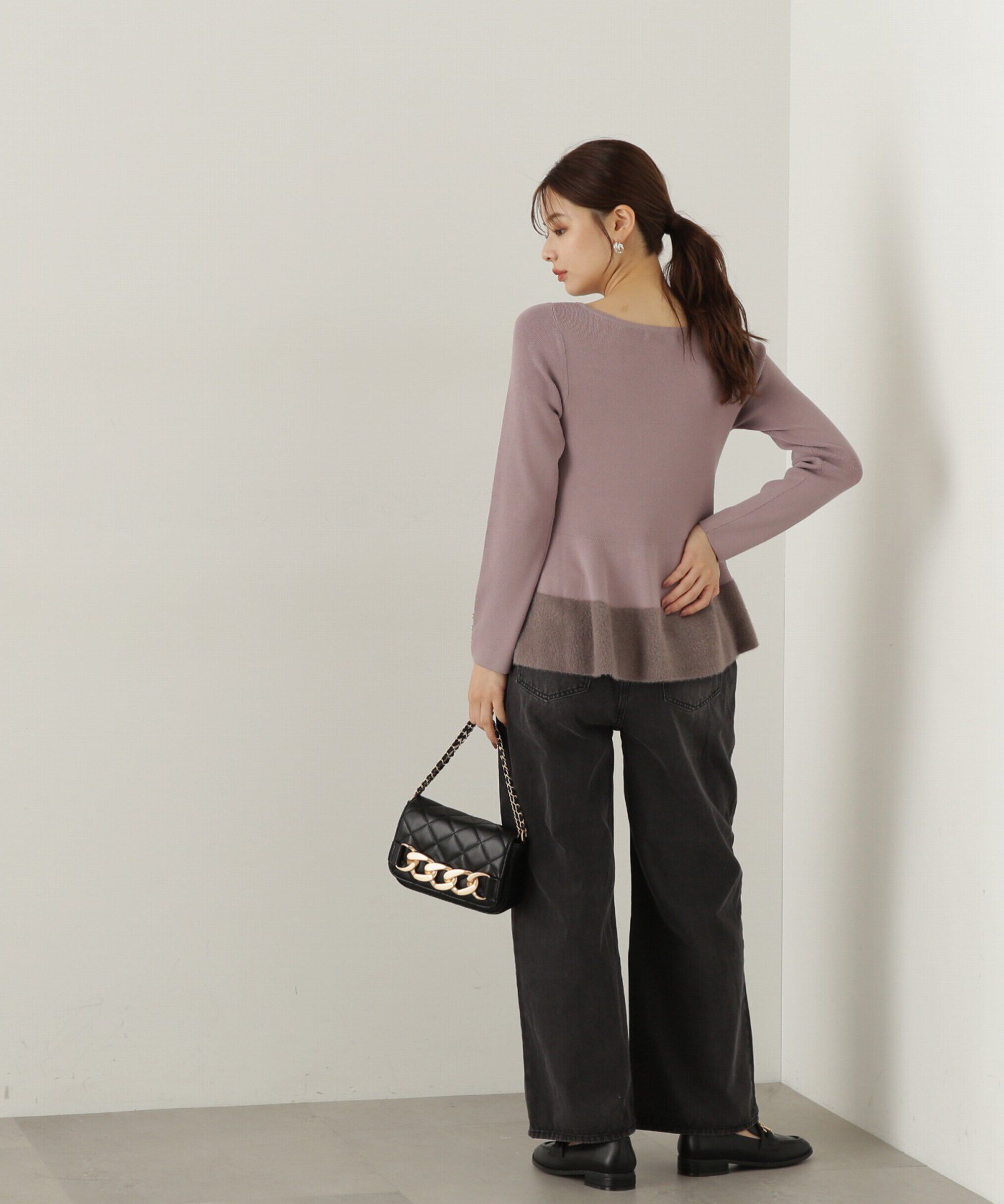 PROPORTION BODY DRESSING「フェザーペプラムニット　24AW」|ニット・セーター|