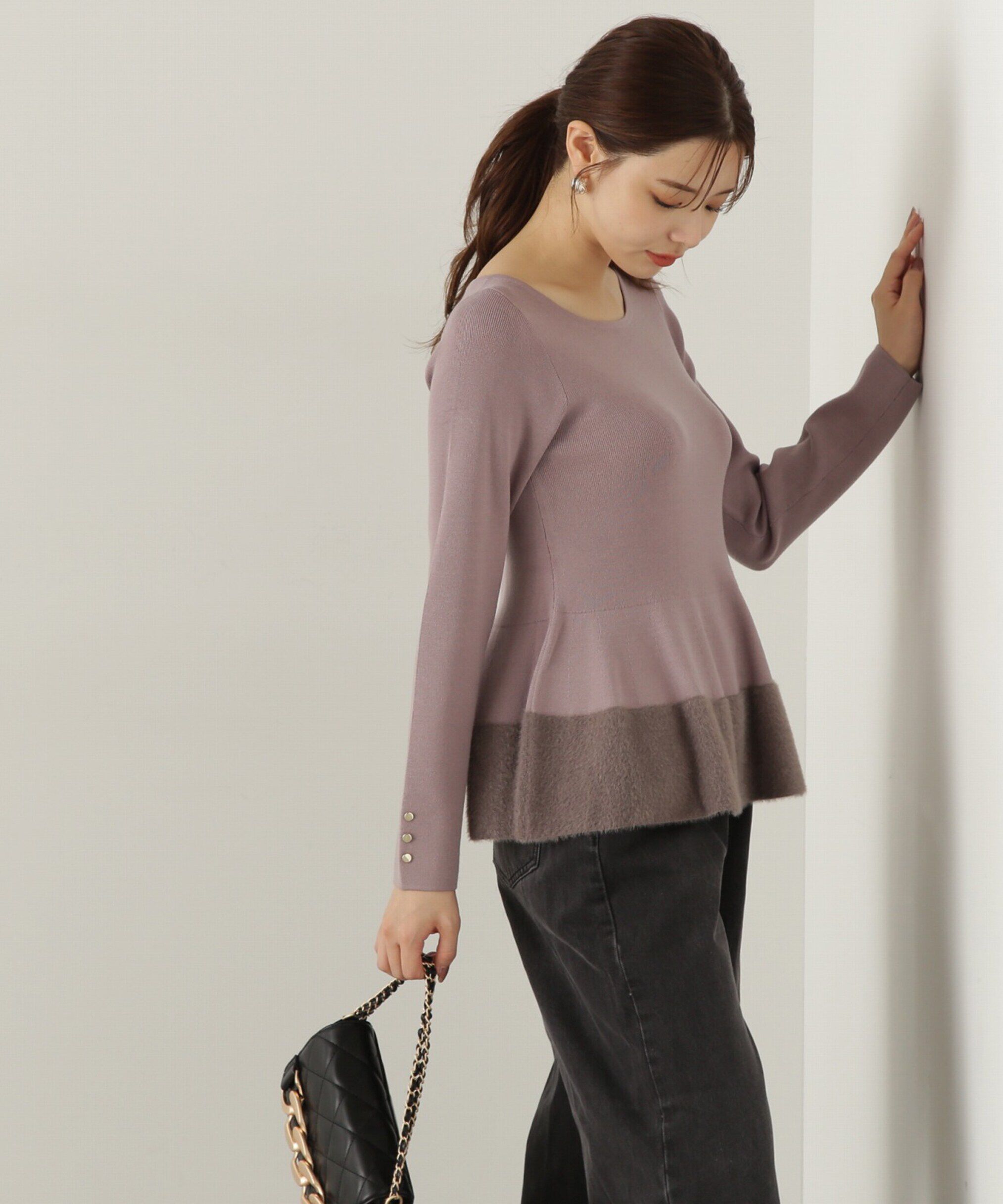 PROPORTION BODY DRESSING「フェザーペプラムニット　24AW」|ニット・セーター|