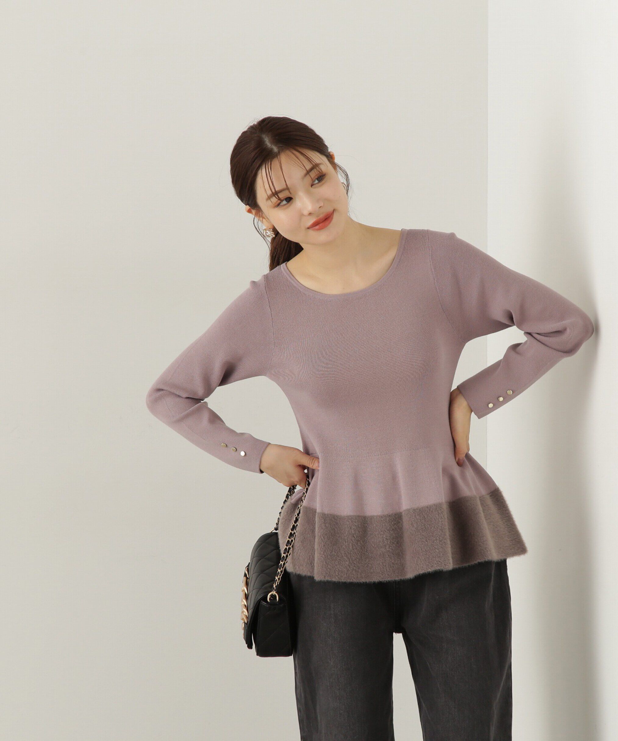PROPORTION BODY DRESSING「フェザーペプラムニット　24AW」|ニット・セーター|