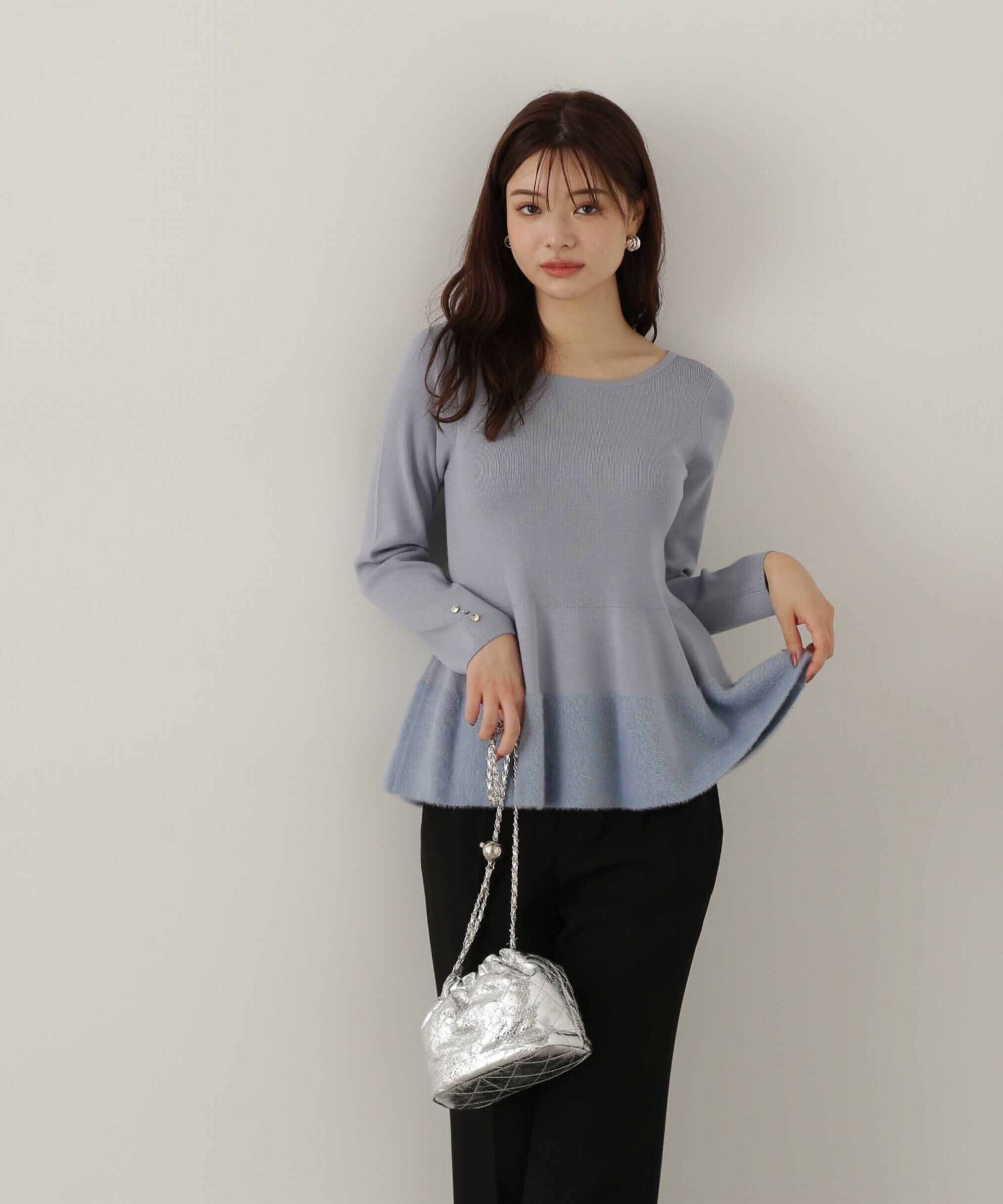 PROPORTION BODY DRESSING「フェザーペプラムニット　24AW」|ニット・セーター|