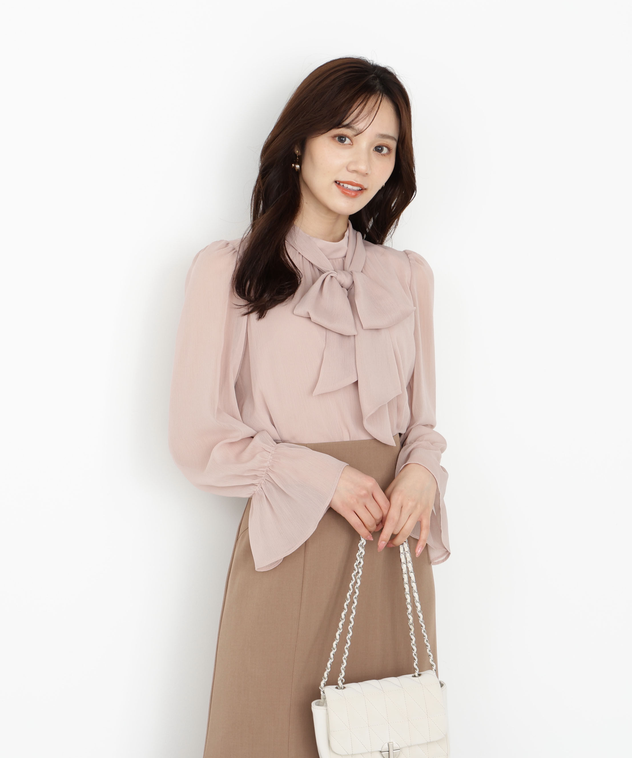 PROPORTION BODY DRESSING「＜ウォッシャブル＞ビッグリボン楊柳ブラウス 25AW」|シャツ・ブラウス|