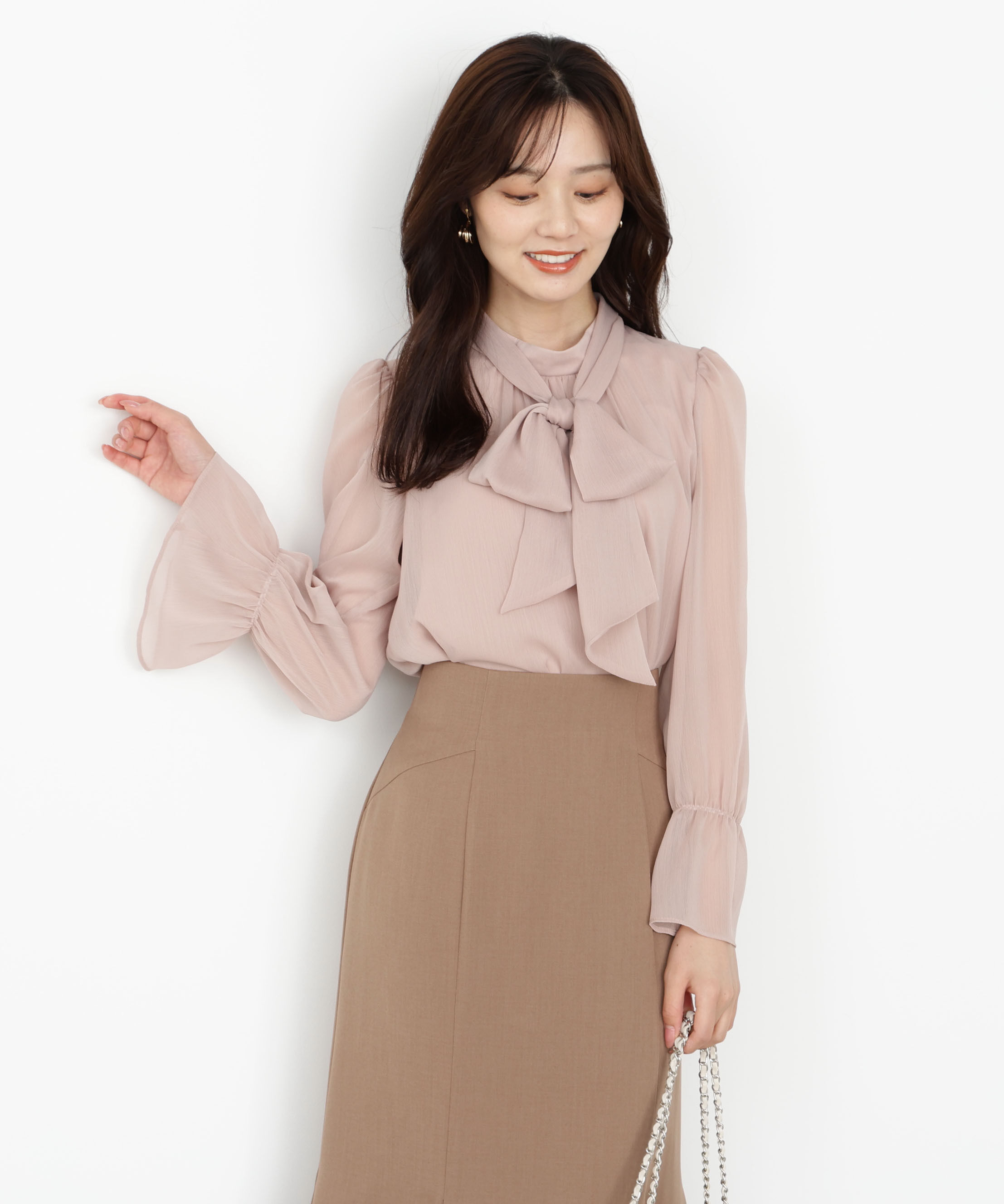 PROPORTION BODY DRESSING「＜ウォッシャブル＞ビッグリボン楊柳ブラウス 25AW」|シャツ・ブラウス|