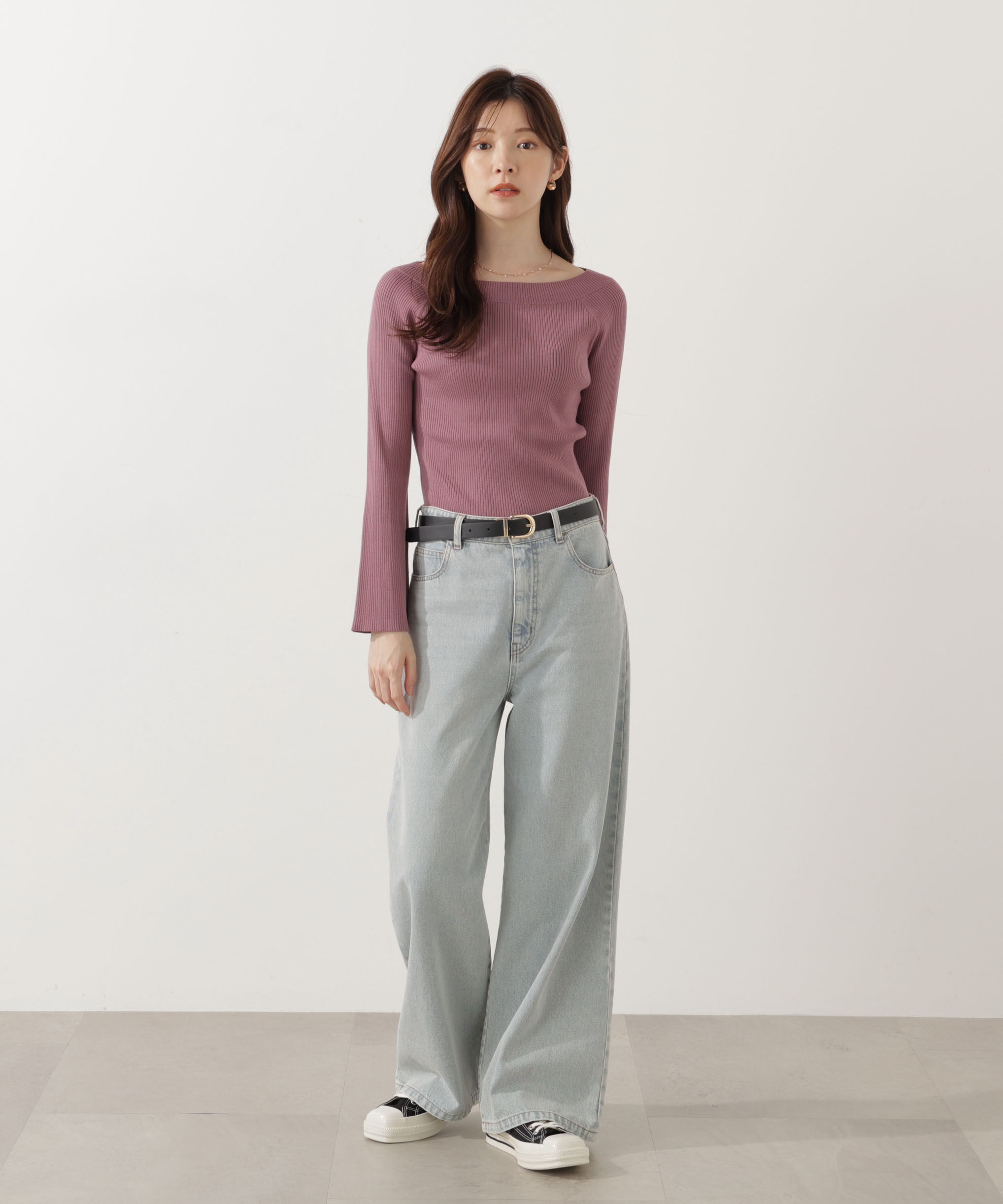 PROPORTION BODY DRESSING「＜ウォッシャブル＞フレアスリーブオフショルニット」|ニット・セーター|