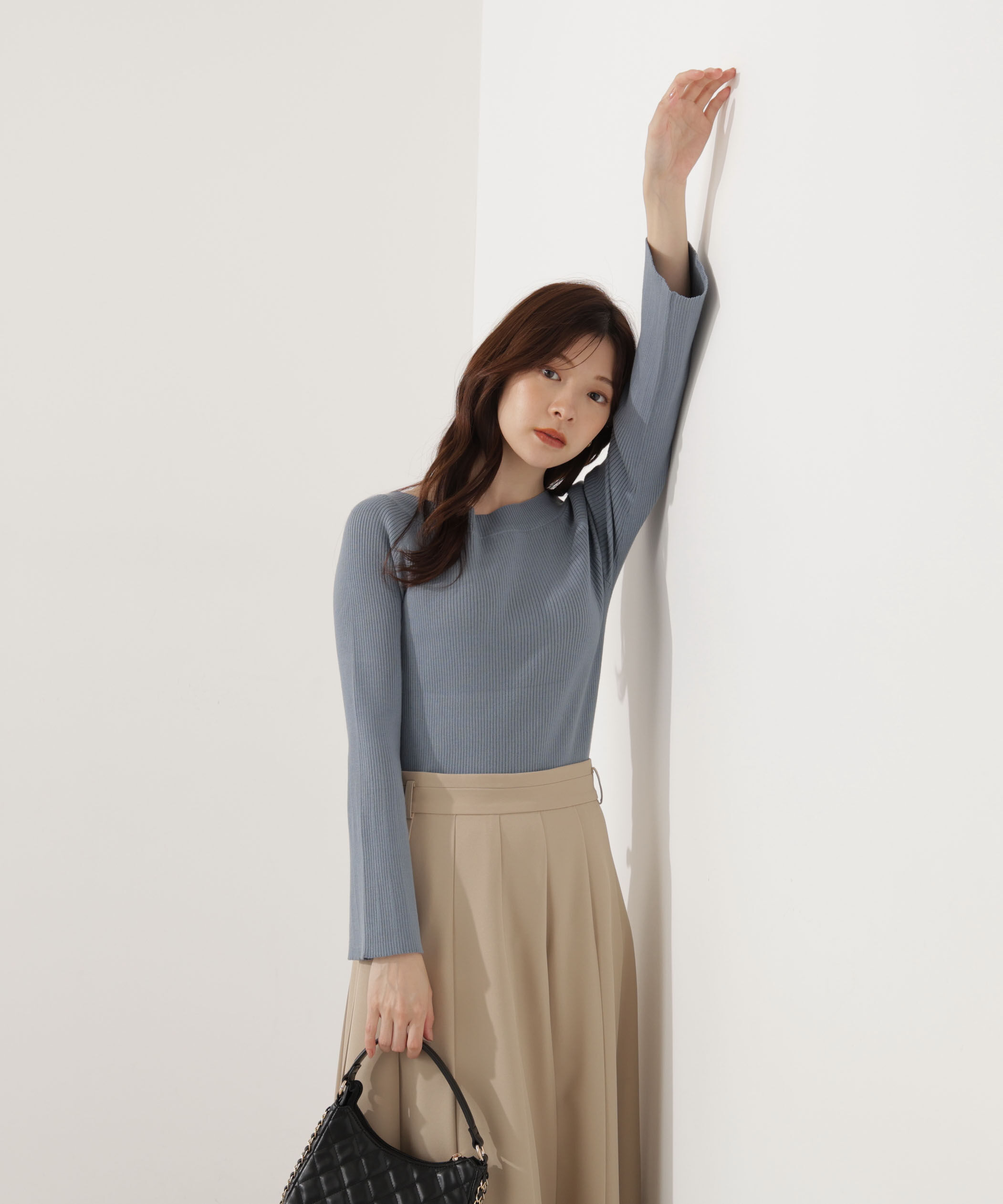 PROPORTION BODY DRESSING「＜ウォッシャブル＞フレアスリーブオフショルニット」|ニット・セーター|