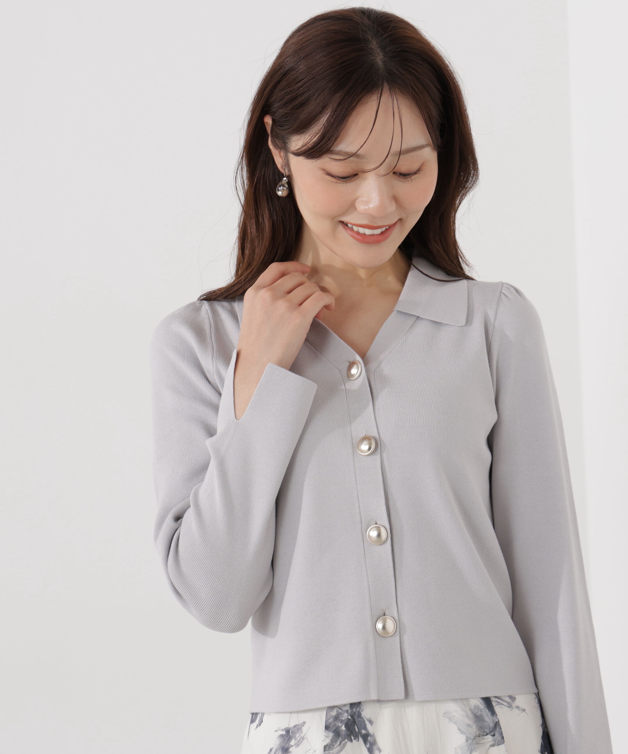 PROPORTION BODY DRESSING「＜ウォッシャブル/UV＞衿付き総針ニット」|ニット・セーター|