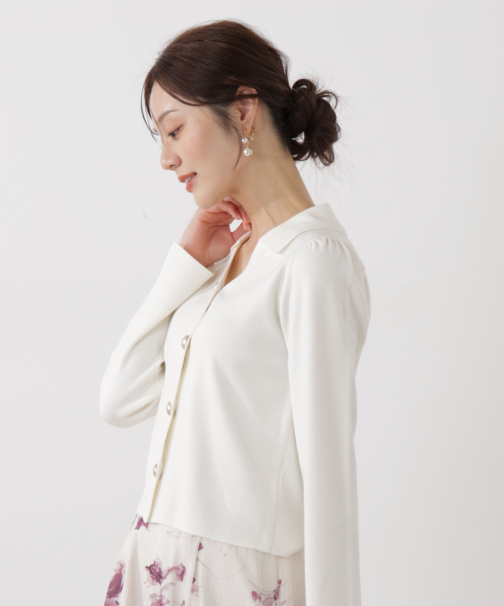 PROPORTION BODY DRESSING「＜ウォッシャブル/UV＞衿付き総針ニット」|ニット・セーター|