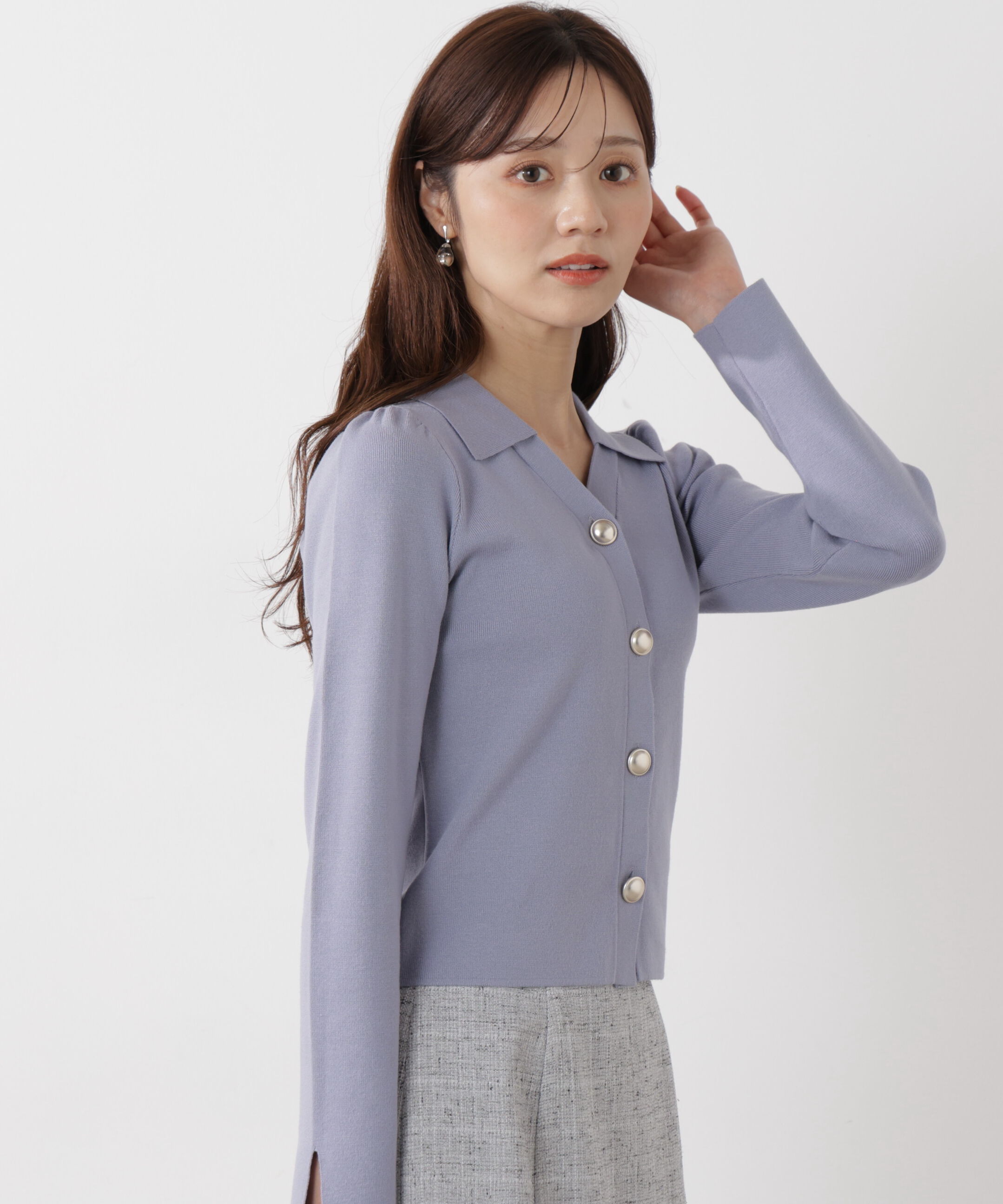 PROPORTION BODY DRESSING「＜ウォッシャブル/UV＞衿付き総針ニット」|ニット・セーター|