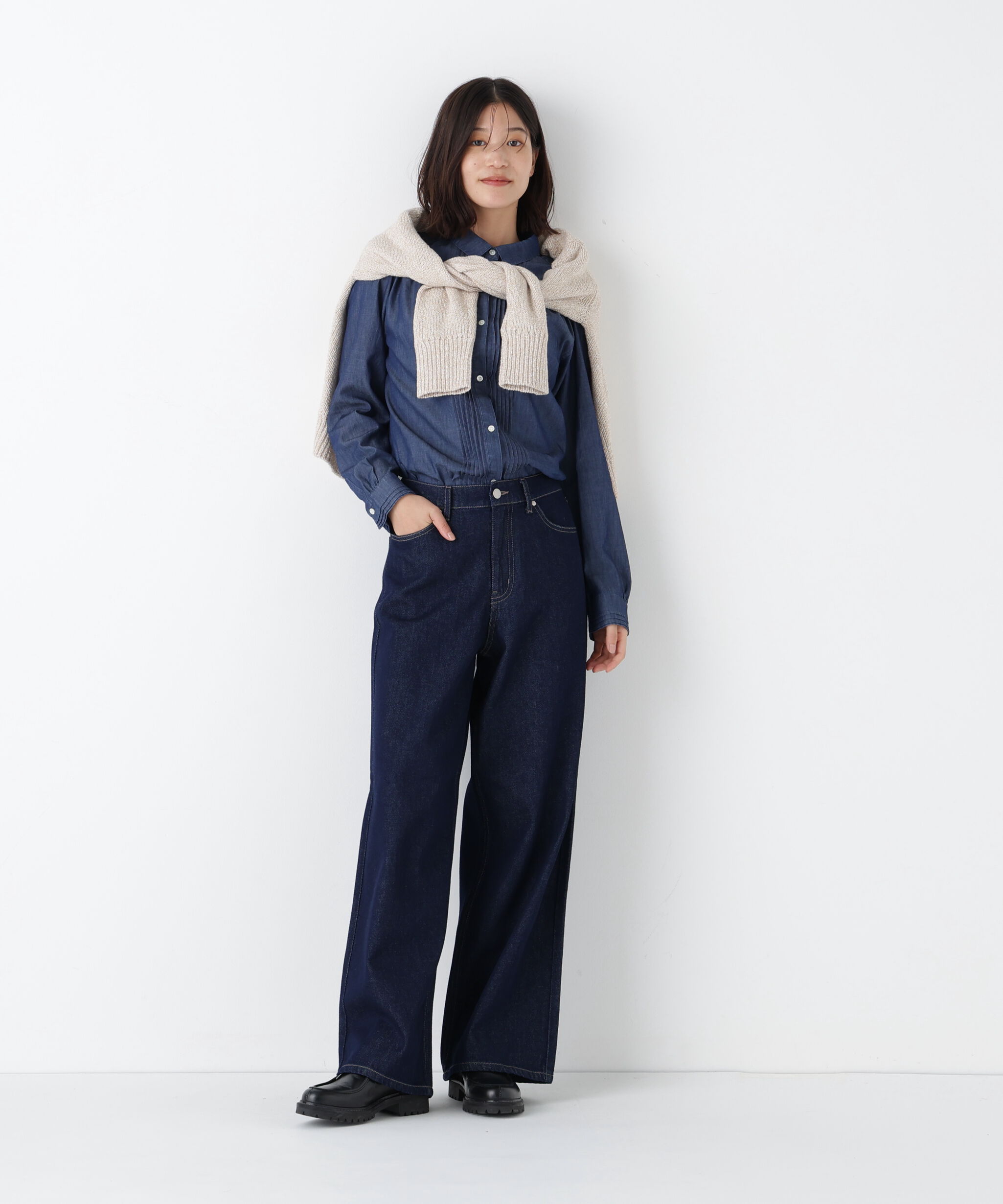  「◆ソフトデニムセミワイドパンツ」|その他|