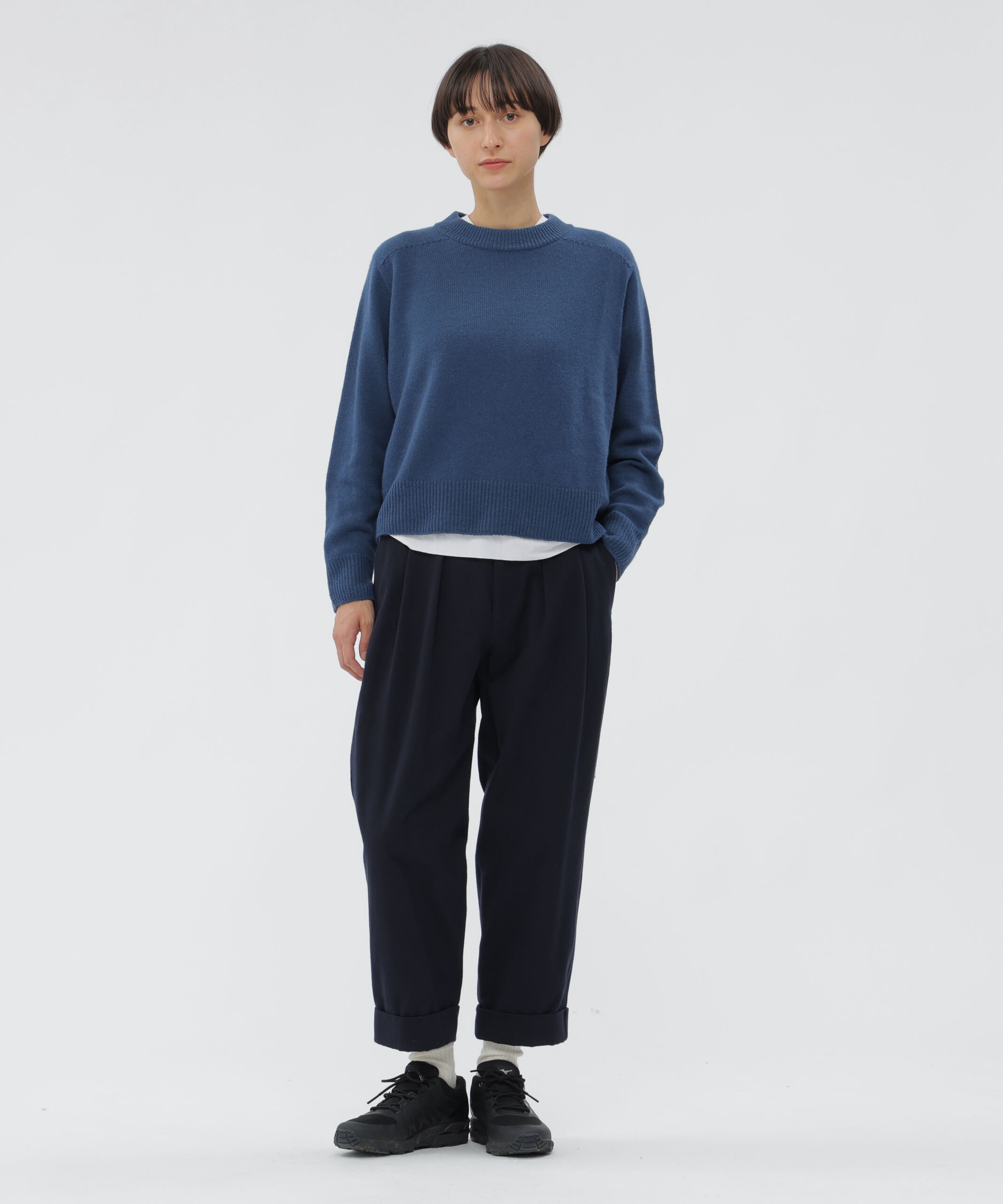  「BRUSHED COTTON TWILL TROUSERS」|その他|NAVY
