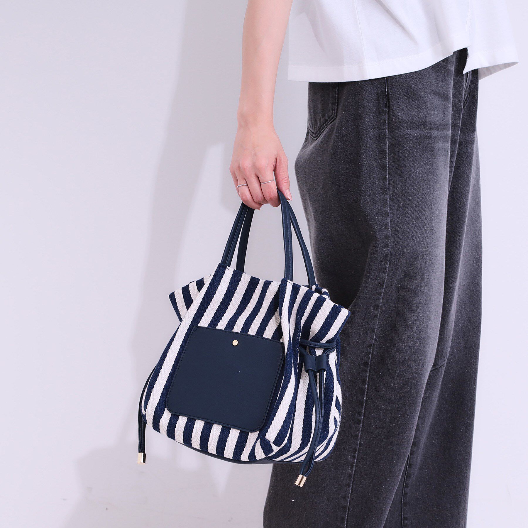 SHOO･LA･RUE「【2WAY】素材コンビトートバッグ」|トートバッグ|