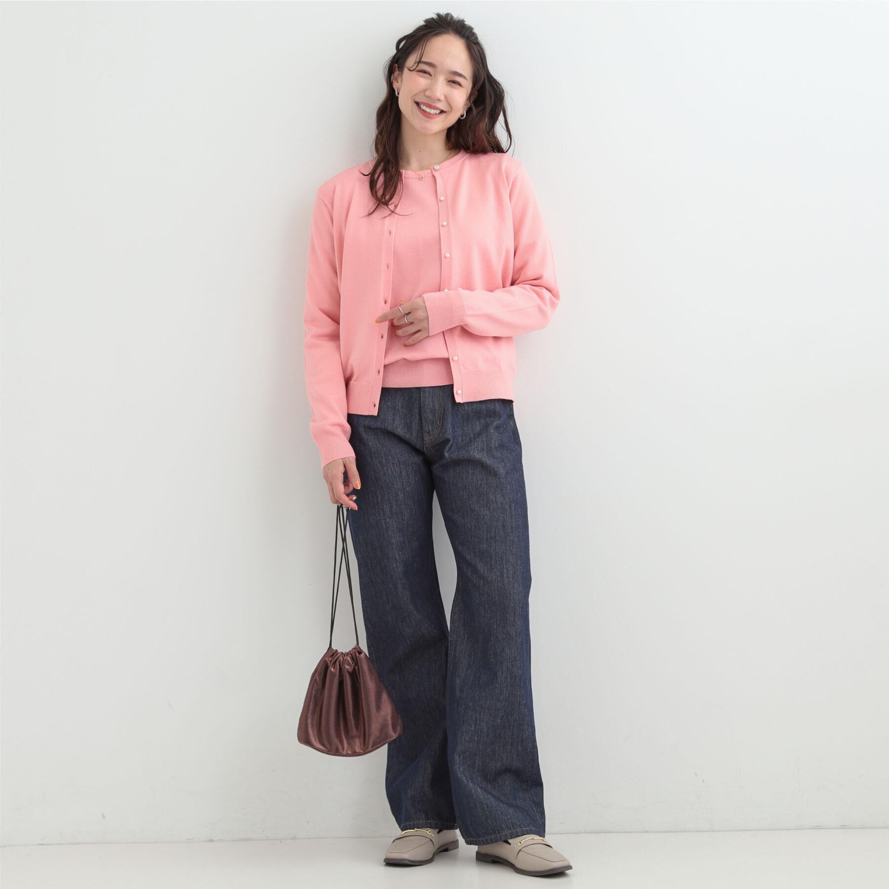 SHOO･LA･RUE「【洗濯機可/S-LL/セットアップ可】シンプルきれい見え クルーネックニット」|ニット・セーター|