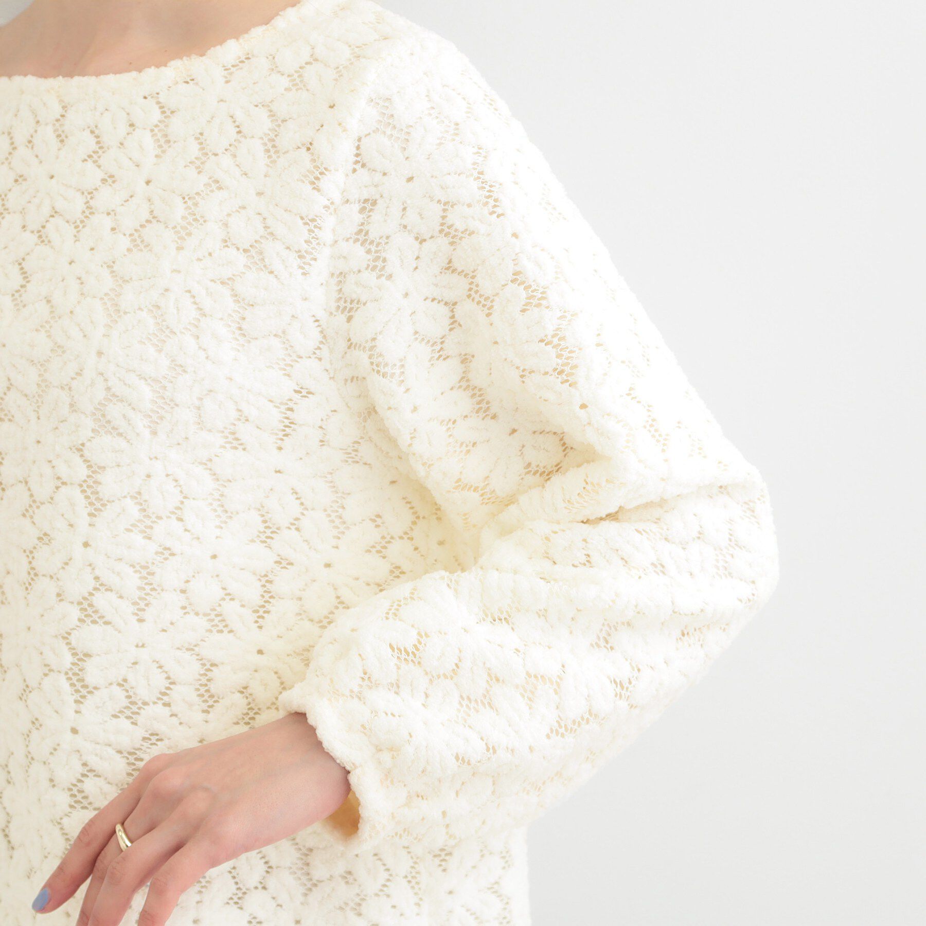 SHOO･LA･RUE「お花起毛レーストップス」|シャツ・ブラウス|