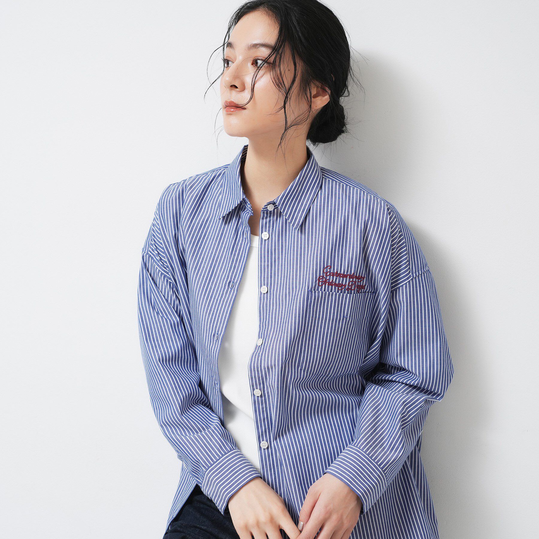 Dessin「【洗える】刺繍ロゴ入りオーバーシャツ」|シャツ・ブラウス|