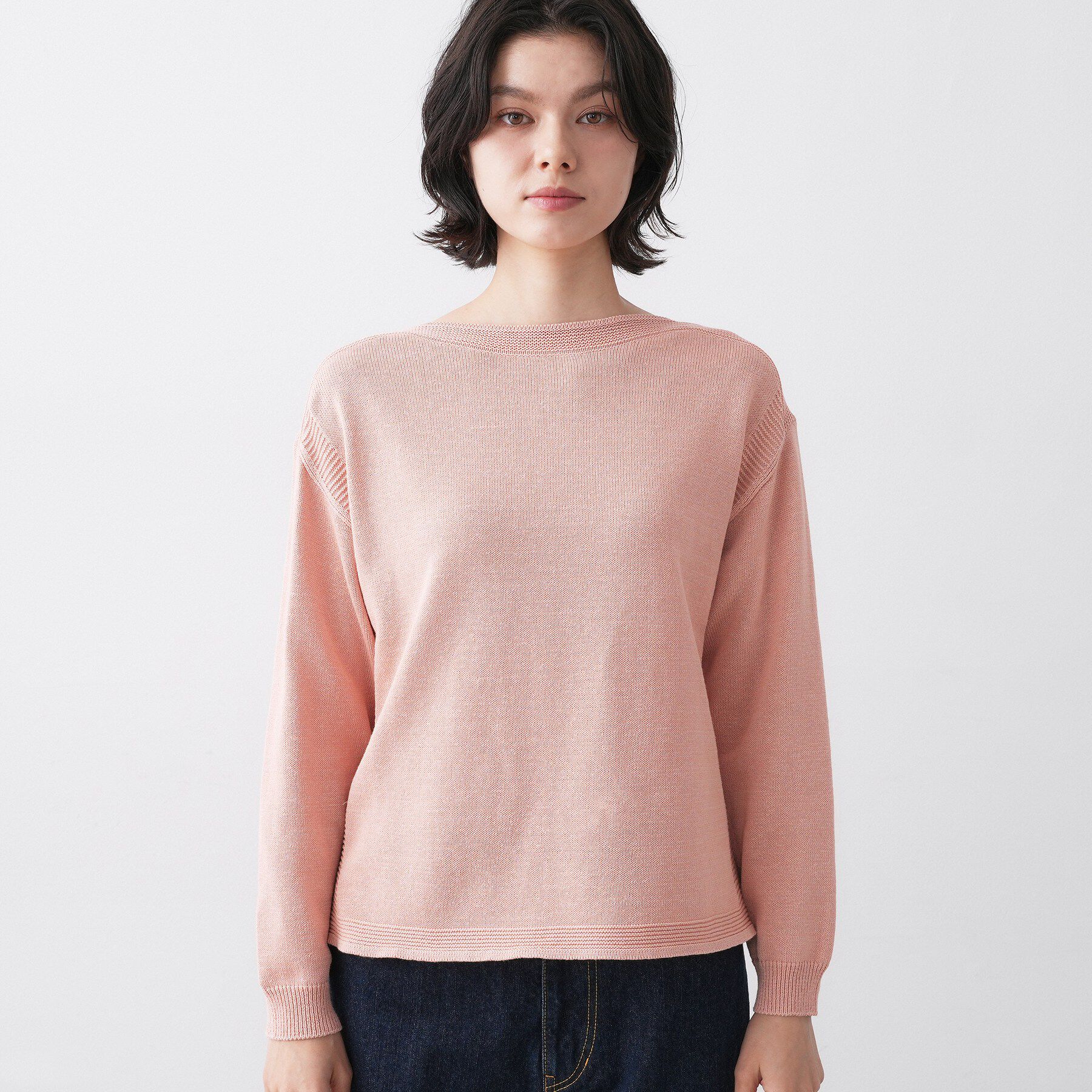 Dessin「【洗える】ミドルゲージボートネックカラーニット」|ニット・セーター|