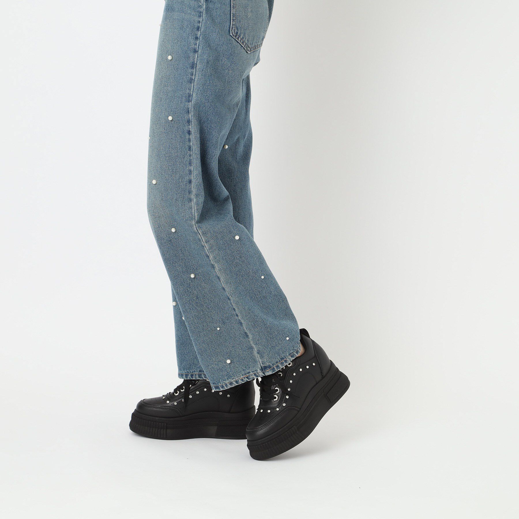 csT&P「軽量厚底インヒールラインストーン付スニーカー」|スニーカー|