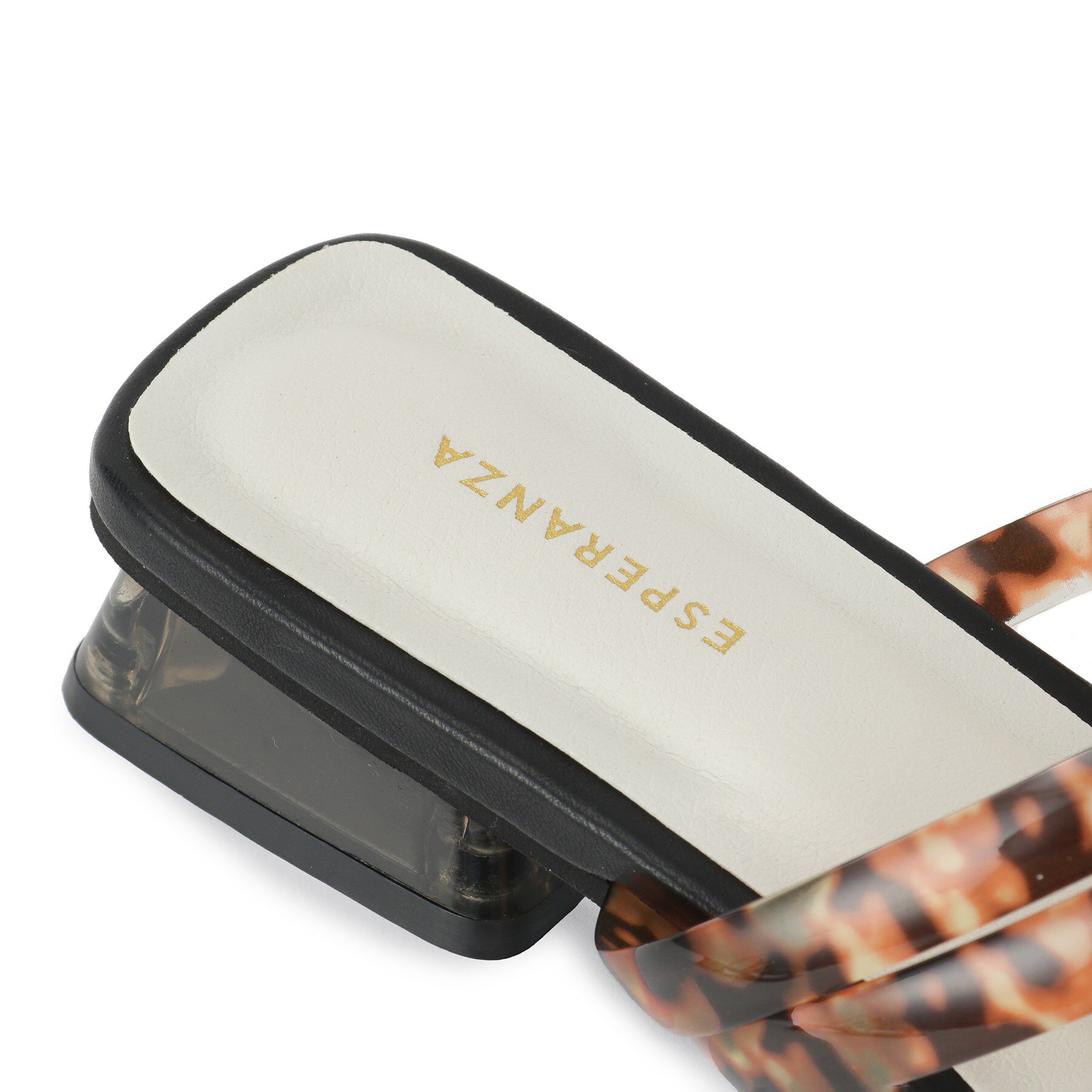 ESPERANZA「スクエアトゥクリアフラットヒールミュール」|サンダル|