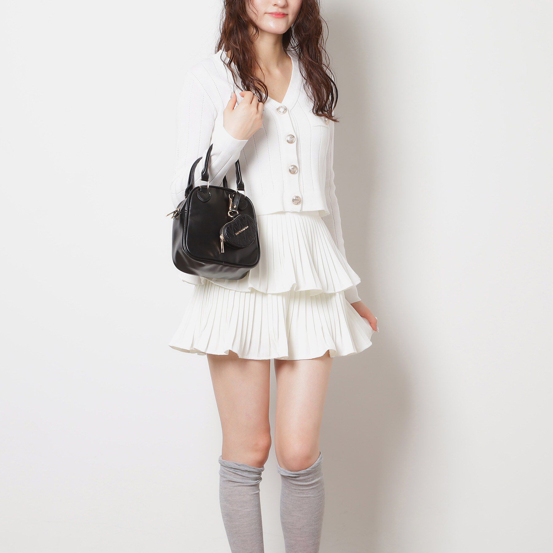 ESPERANZA「【VALENTINE Collection】ハートチャーム付ミニボストンバッグ」|ショルダー・メッセンジャー|