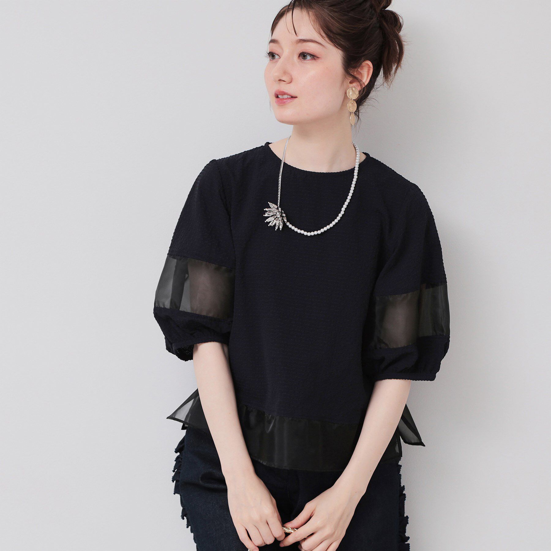 SunaUna「【7分袖／秋まで着られる】Tブラウス」|シャツ・ブラウス|