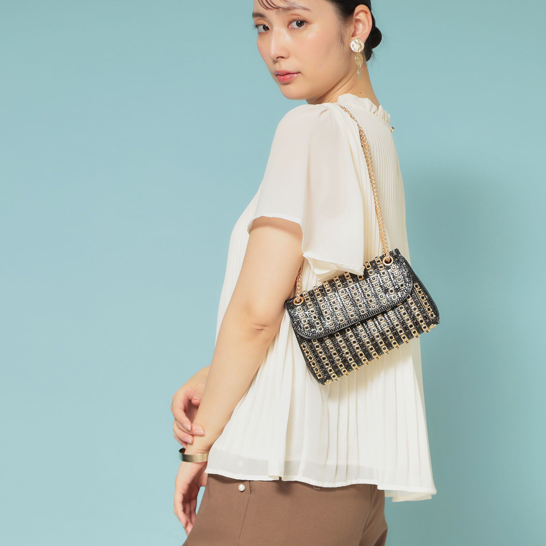 SunaUna「【新作／プリーツ／フレアスリーブ】Aラインブラウス」|シャツ・ブラウス|