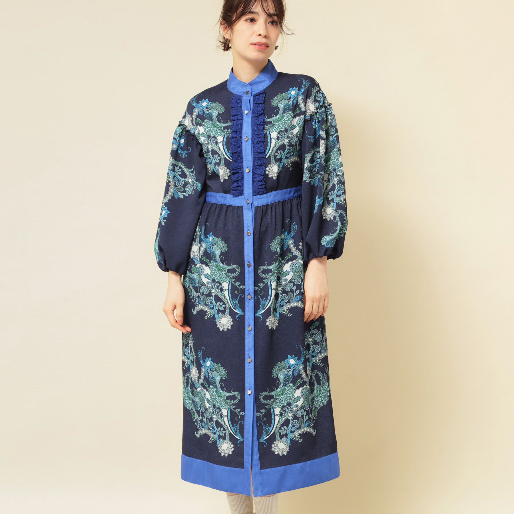 SunaUna「【COLLECTION LINE】オリエンタルパネル柄ワンピース」|ワンピース|