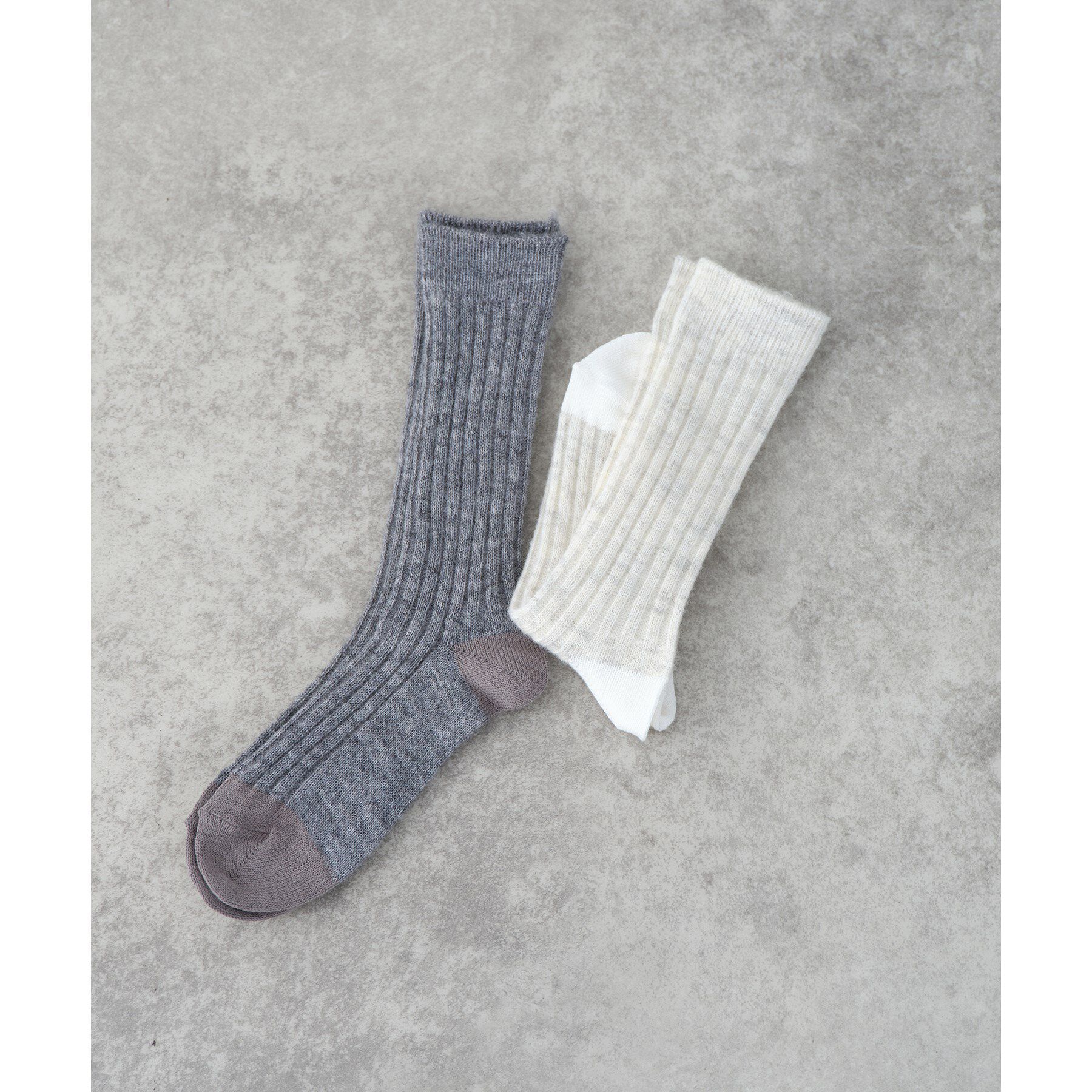 CODE A「piedi nudi｜BOCCA RIB」|ソックス|ホワイト(001)