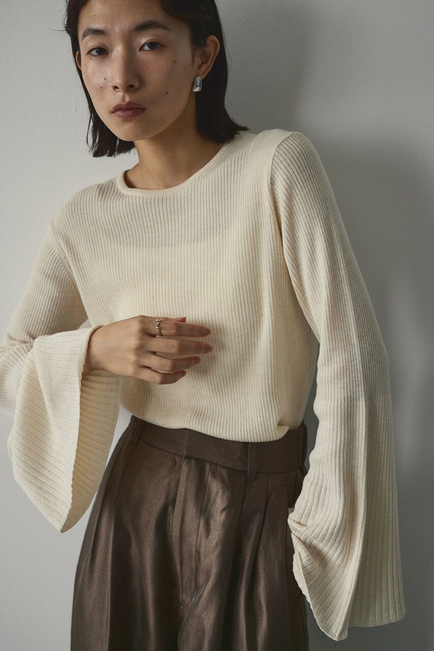 STYLEMIXER「ベルスリーブソフトニット」|ニット・セーター|WHT