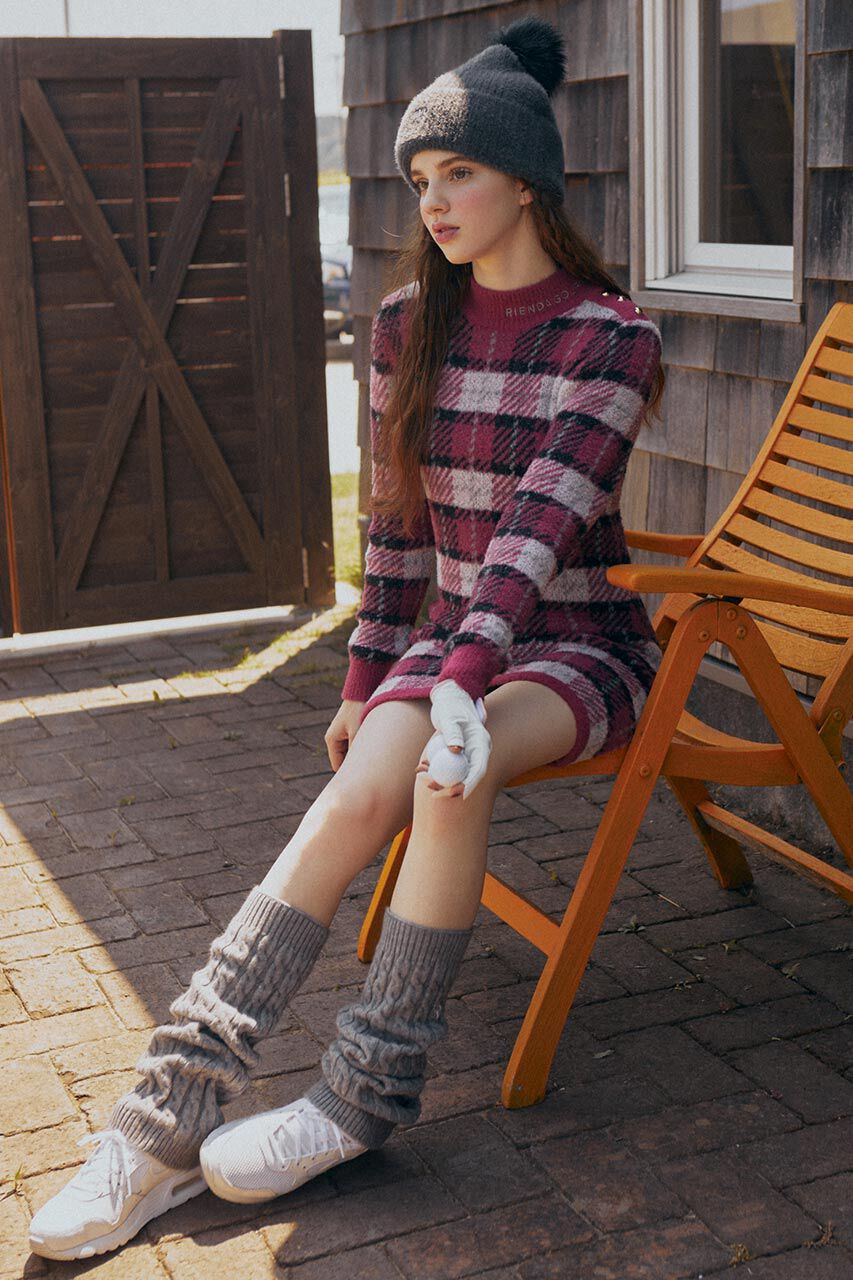 rienda「タータンチェックタイトニットワンピース」|ワンピース|PNK