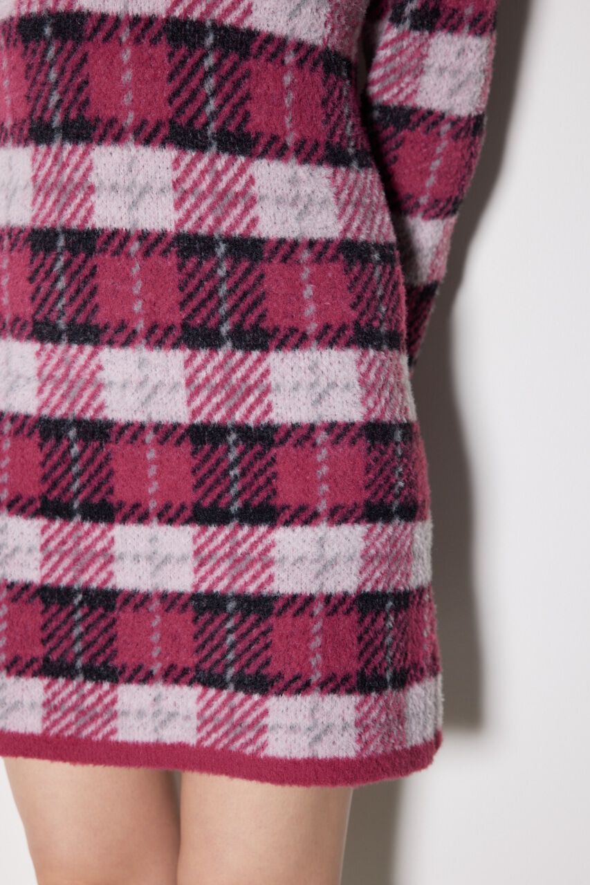 rienda「タータンチェックタイトニットワンピース」|ワンピース|
