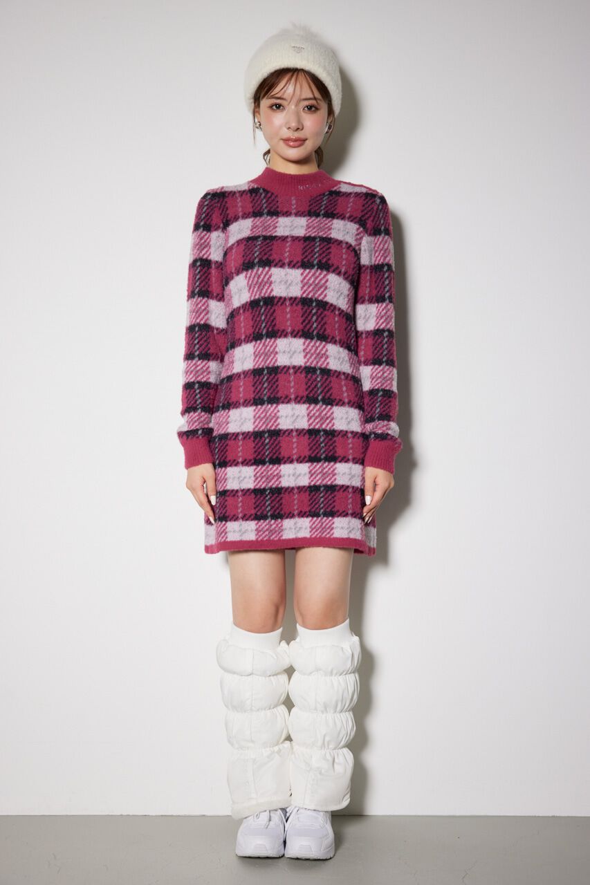 rienda「タータンチェックタイトニットワンピース」|ワンピース|
