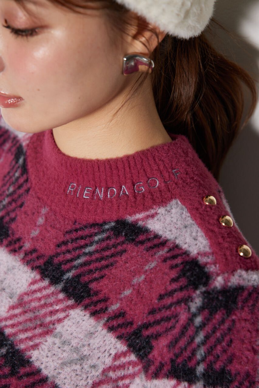 rienda「タータンチェックタイトニットワンピース」|ワンピース|