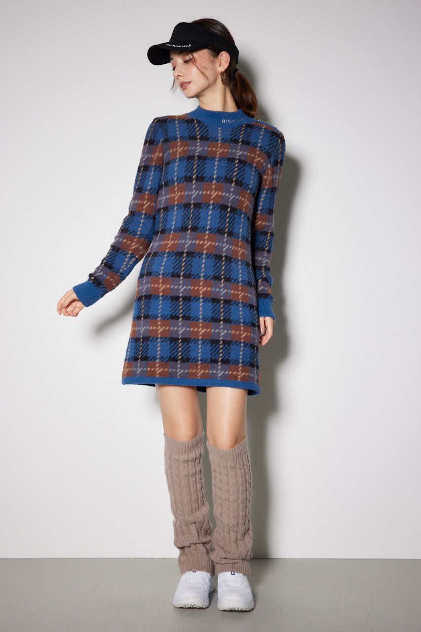rienda「タータンチェックタイトニットワンピース」|ワンピース|