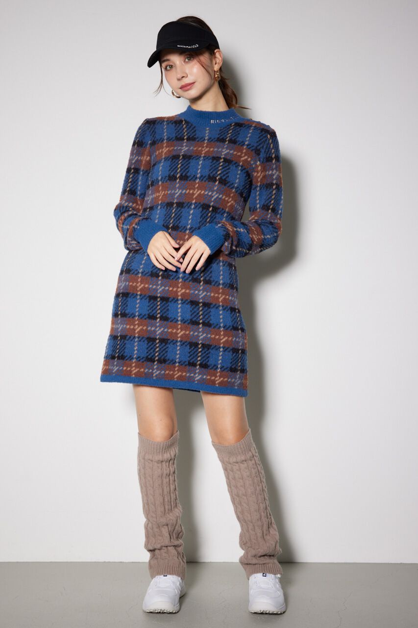 rienda「タータンチェックタイトニットワンピース」|ワンピース|
