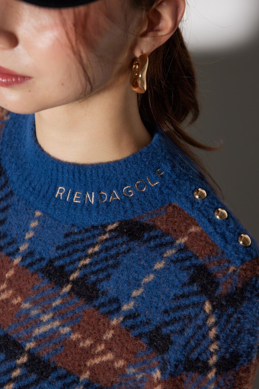 rienda「タータンチェックタイトニットワンピース」|ワンピース|