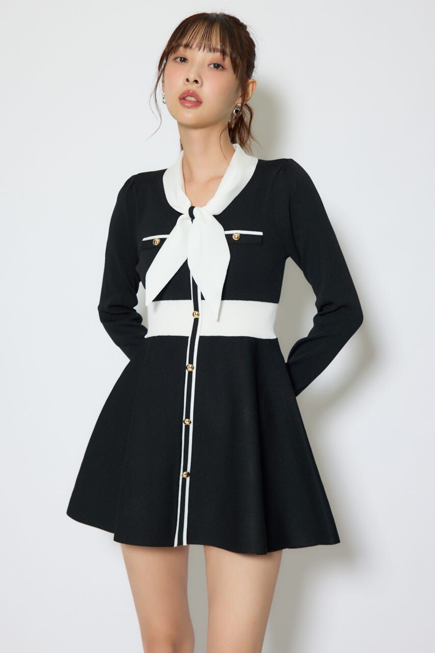 rienda「バイカラーミニニットワンピース」|ワンピース|