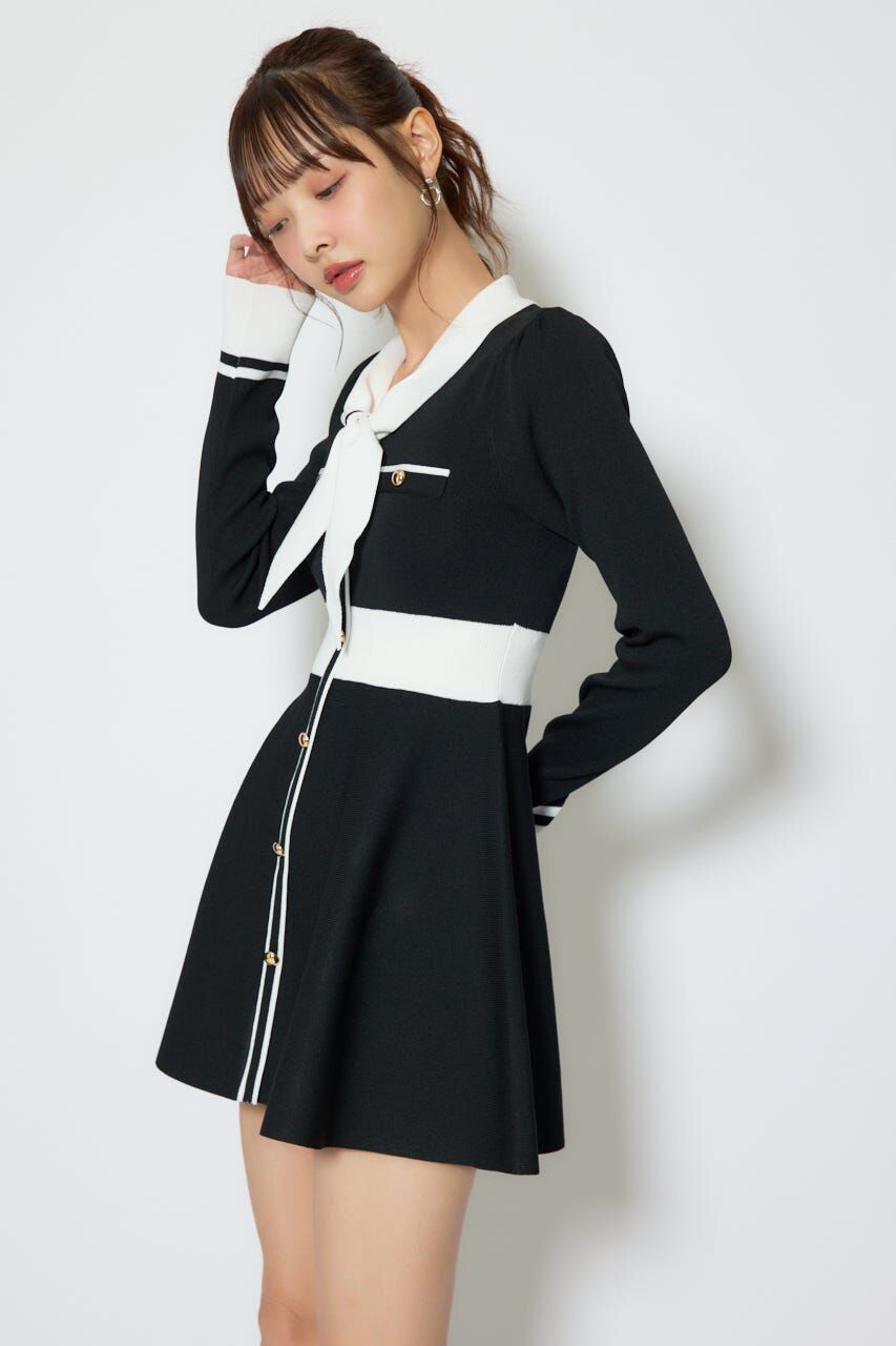 rienda「バイカラーミニニットワンピース」|ワンピース|