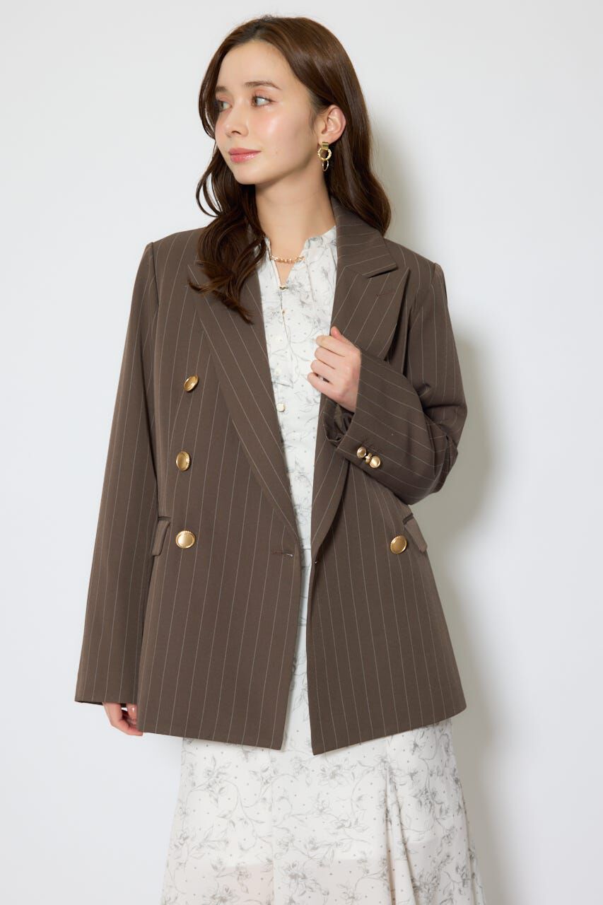 rienda「ピークドラペルダブルテーラードジャケット」|その他|